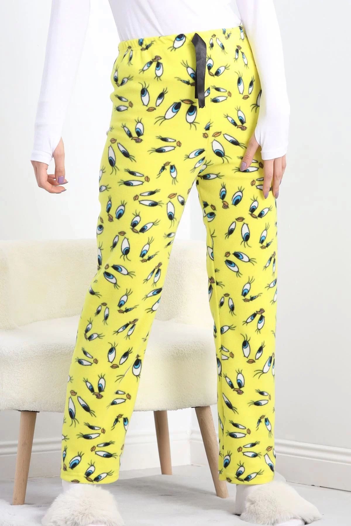 perla del amor Milan Kumaş Pijama Altı Sarıtweety - 20788.1287.