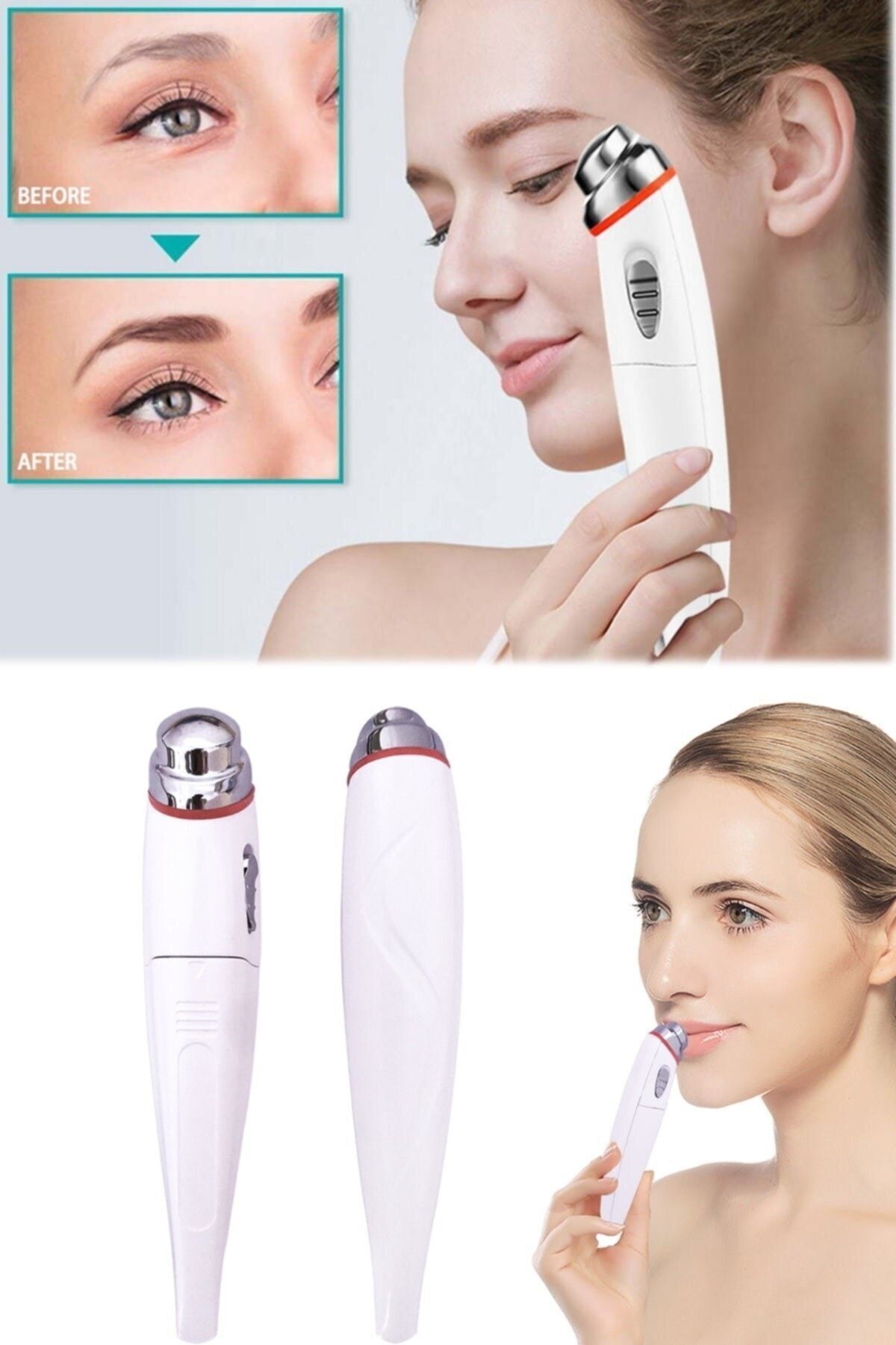 AboutThePerfect Yüz ve göz için titreşimli masaj aleti, rahatlatıcı cilt bakım cihazı