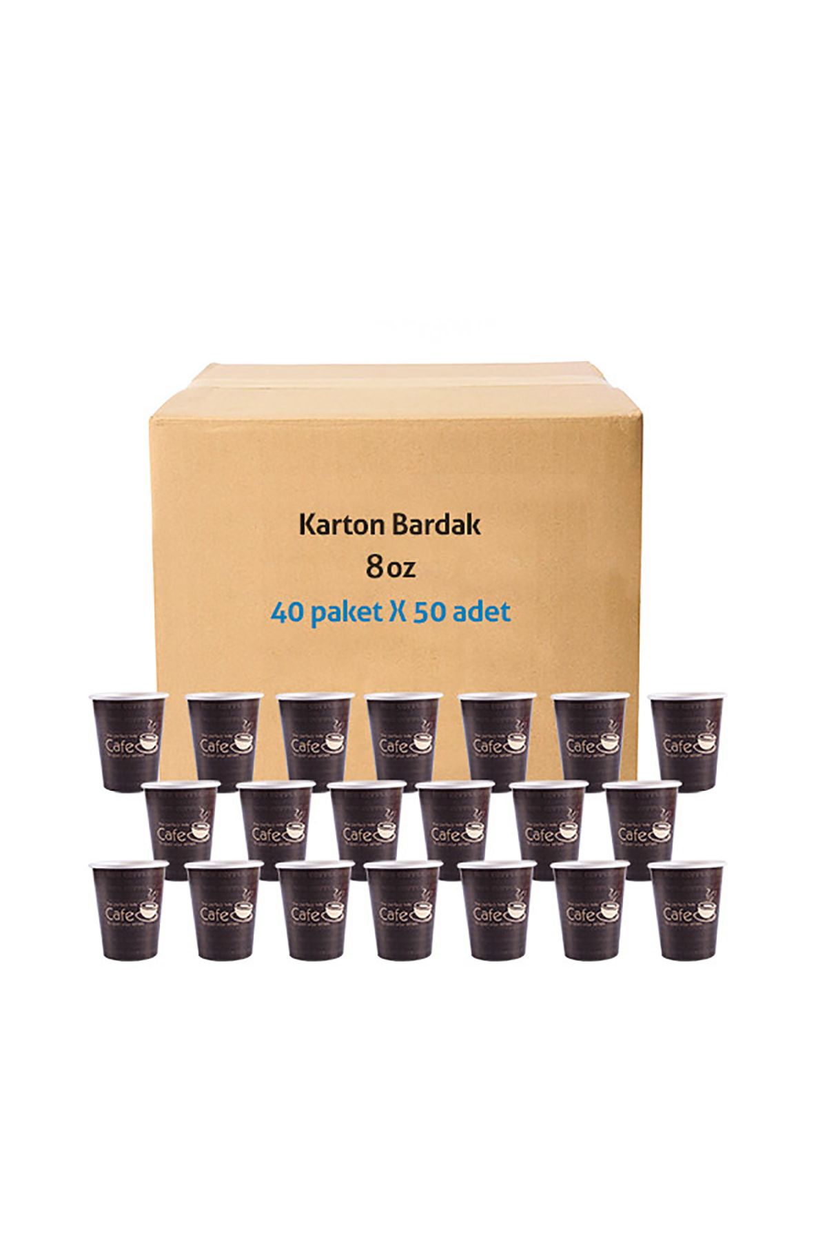 minik shop Roll-up Karton Bardak 8 Oz Kahverengi 2000 Adet