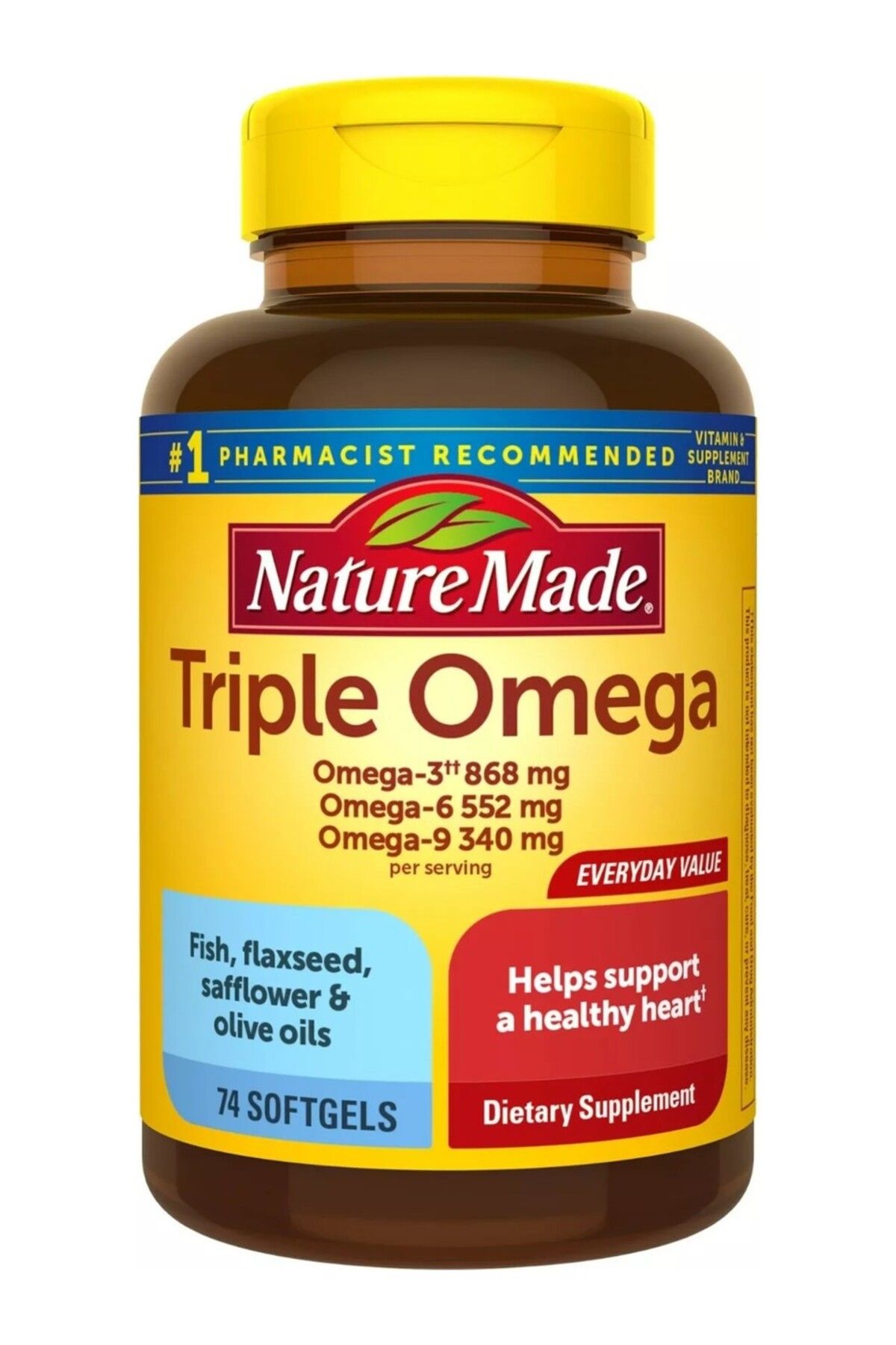 Nature Made Triple Omega 3-6-9 74 Softgels