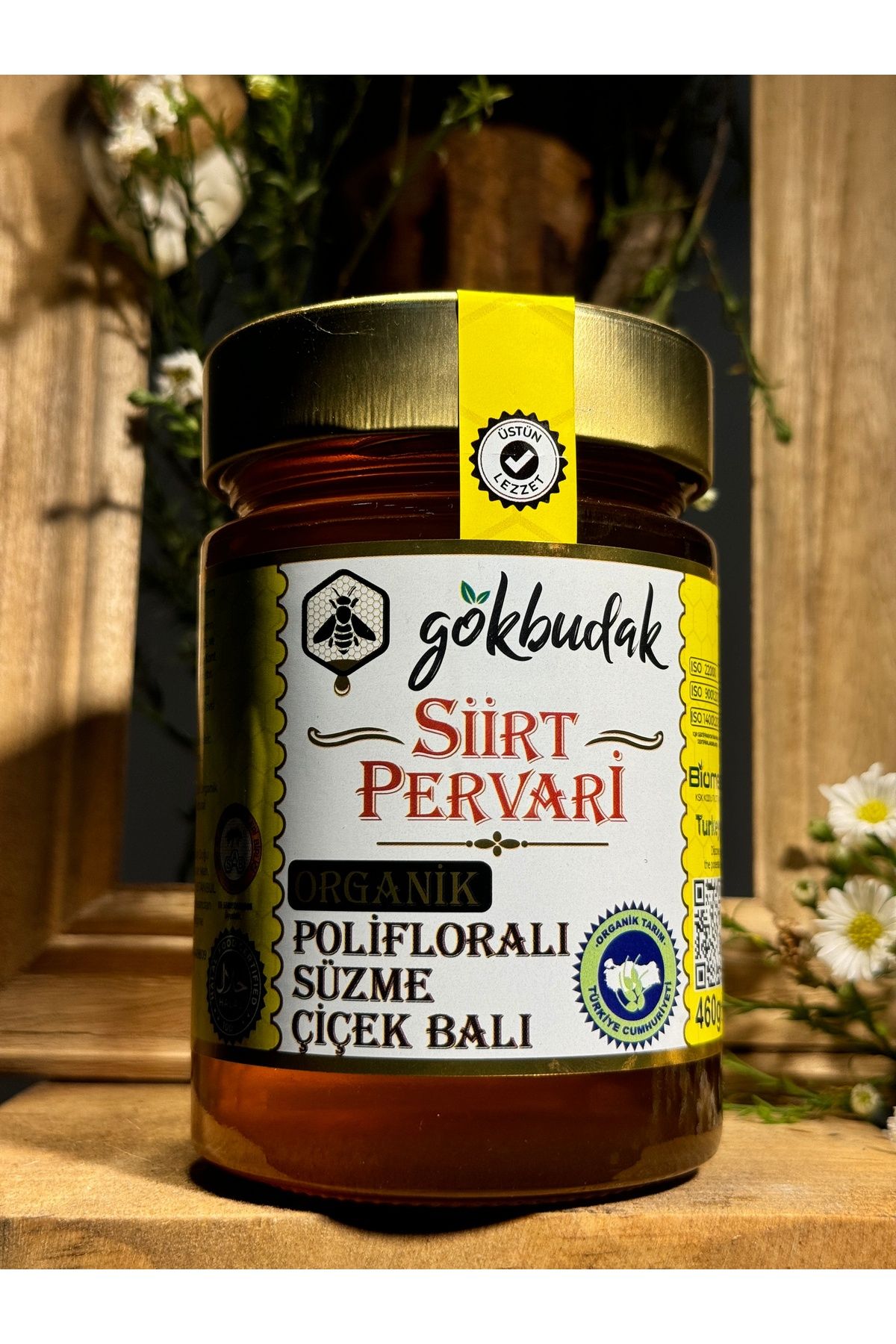 Siirt Pervari Gökbudak Organik Polifloralı Süzme Çiçek Balı - 460gr