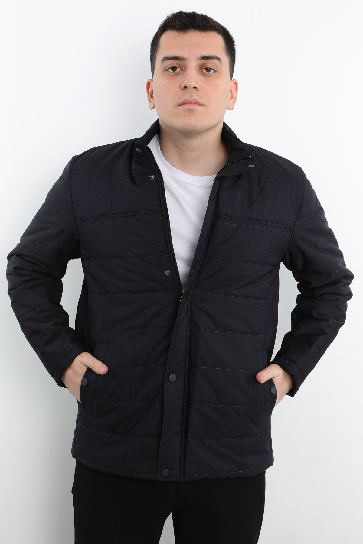 Veli Önkal-Stand Collar Men's Jacket with Pockets and Zipper Closure 2