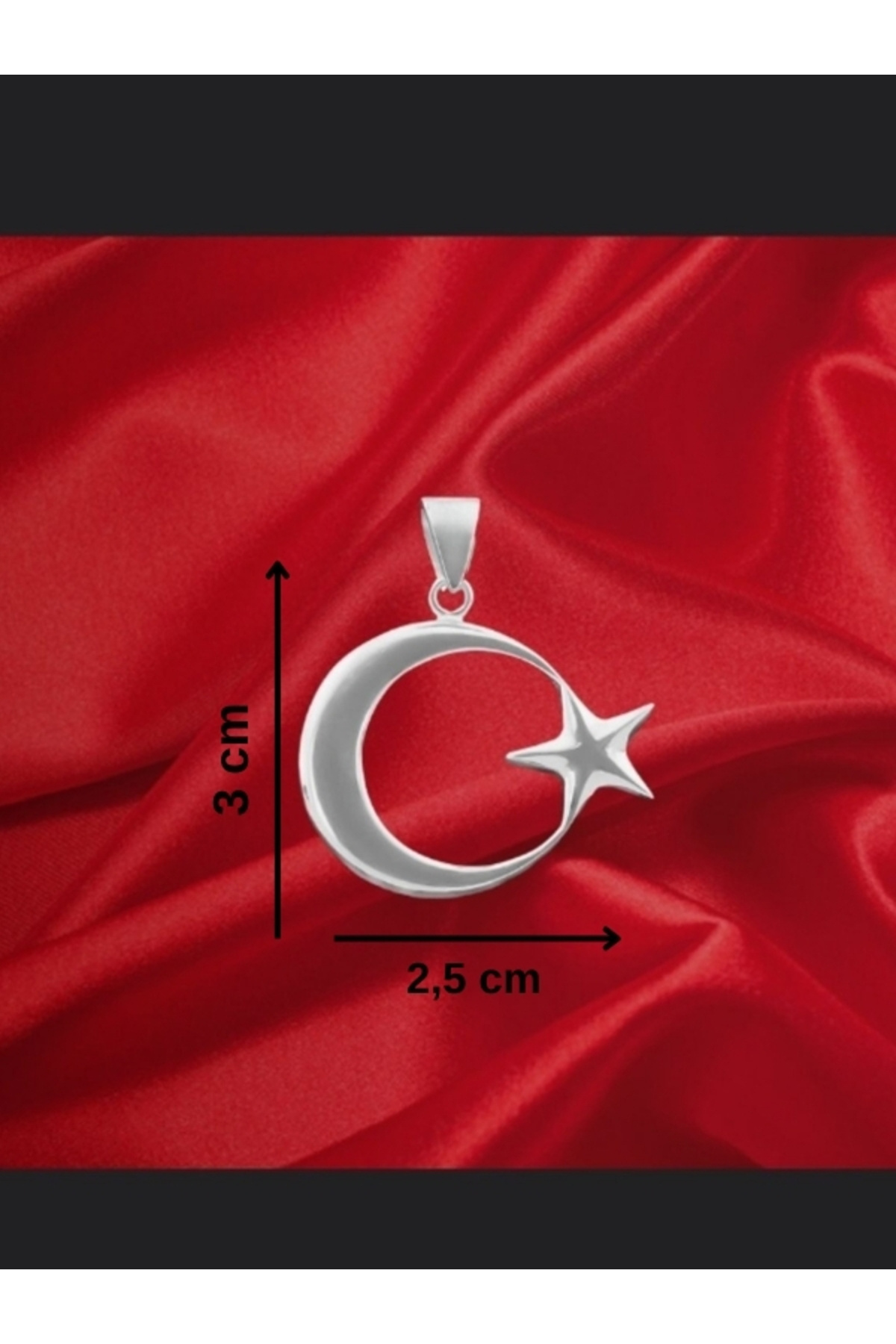 bymissmücevherat 925 Ayar Gümüş Ay Yıldız Kolye Ucu