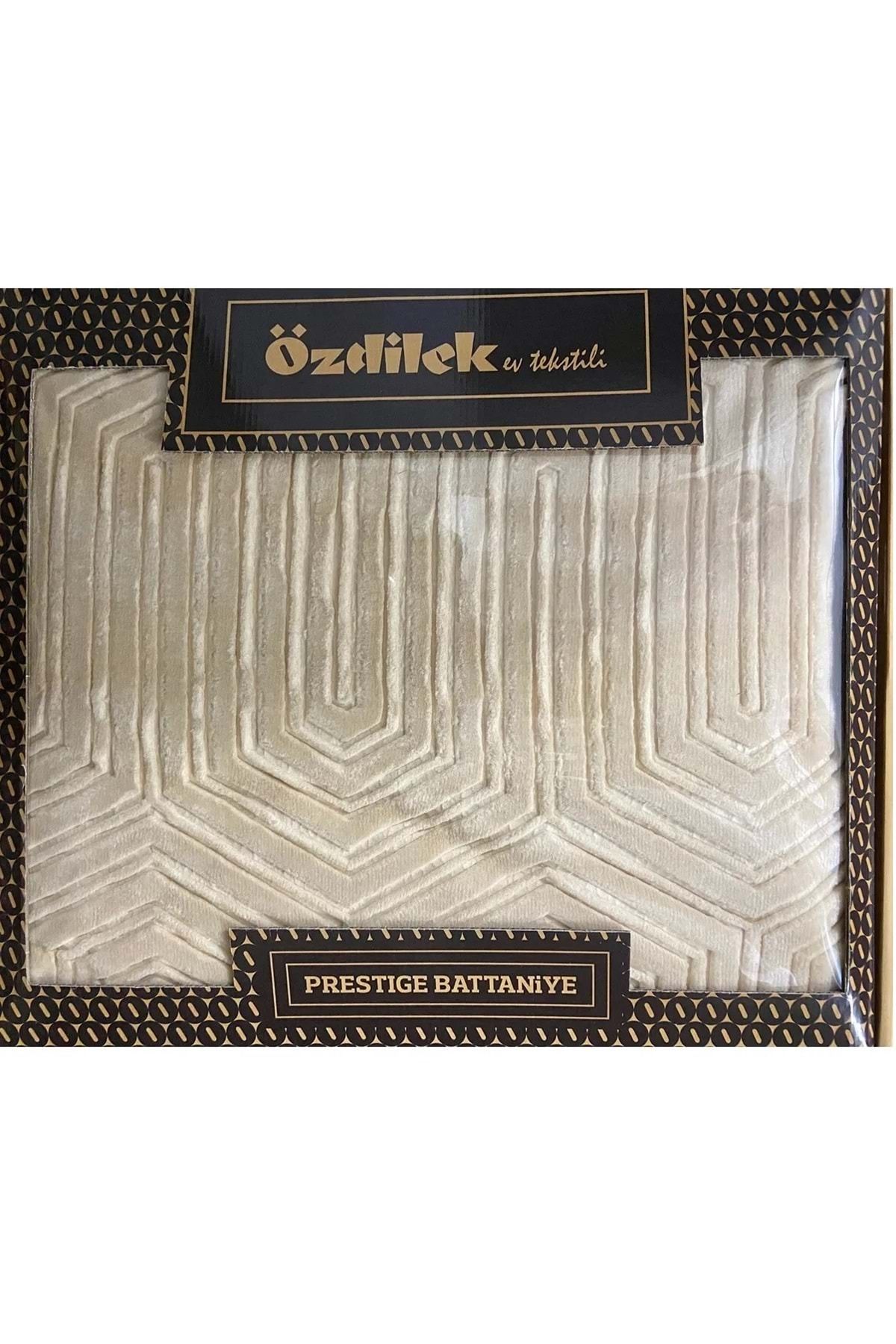 پتوی یک نفره نود یتو Prestige ضخیم Embos تک پتو 160X220 بژ  Özdilek