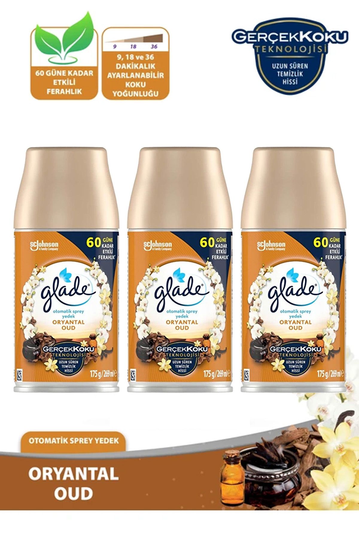 Glade Oda Kokusu Yedek Sprey Oryantal 3 x 269 ml./175gr.