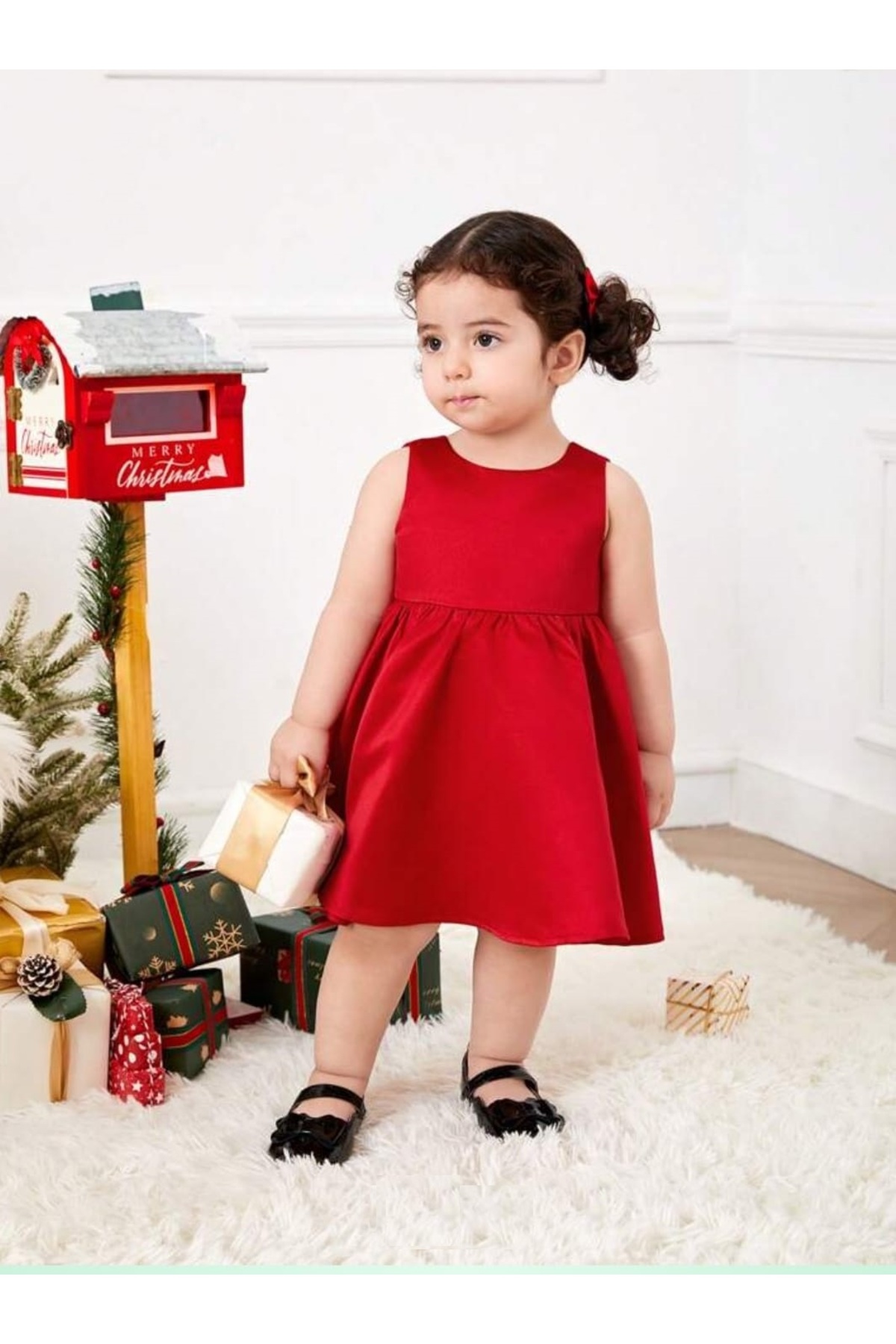 HSNLİFE Kız Bebek Elbise Melek Modeli Saten Yılbaşı Doğum Günü Elbise fotoğrafı 3 (önizleme)