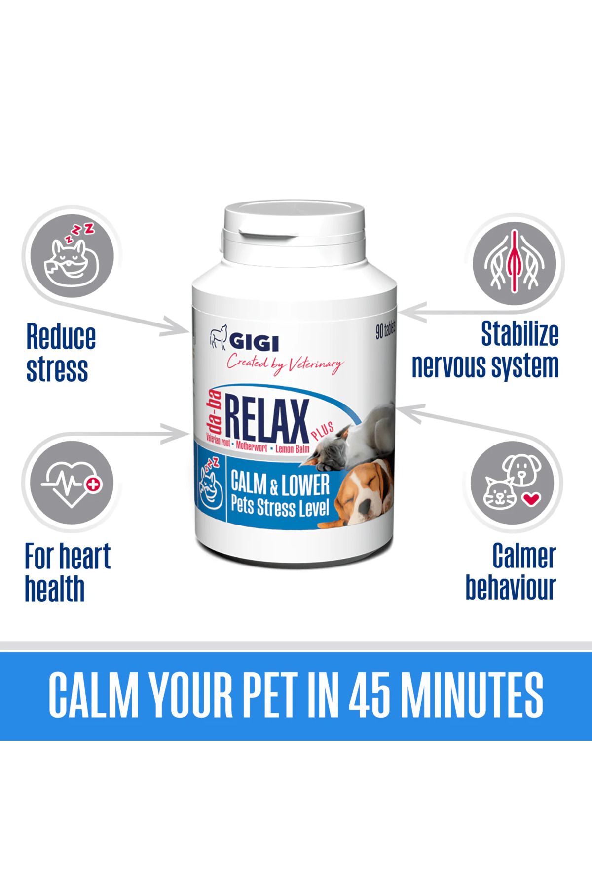 Gigi PETLOVEBUTİK SİA GİGİVET LETONYA Relax Plus 30 Tablet Kedi Ve Köpekler İçin Sakinleştirici