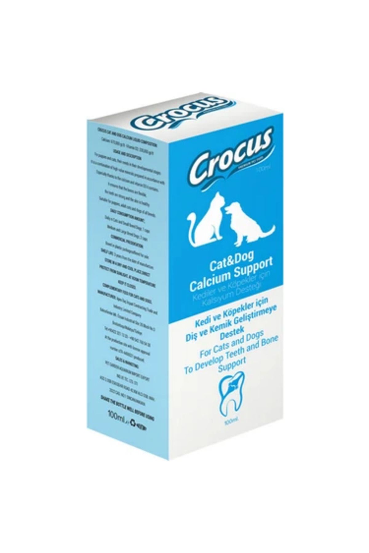 Crocus PETLOVEBUTİK KALSİYUM LİKİT 100ML KEMİK VE DİŞ GELİŞTİRİCİ