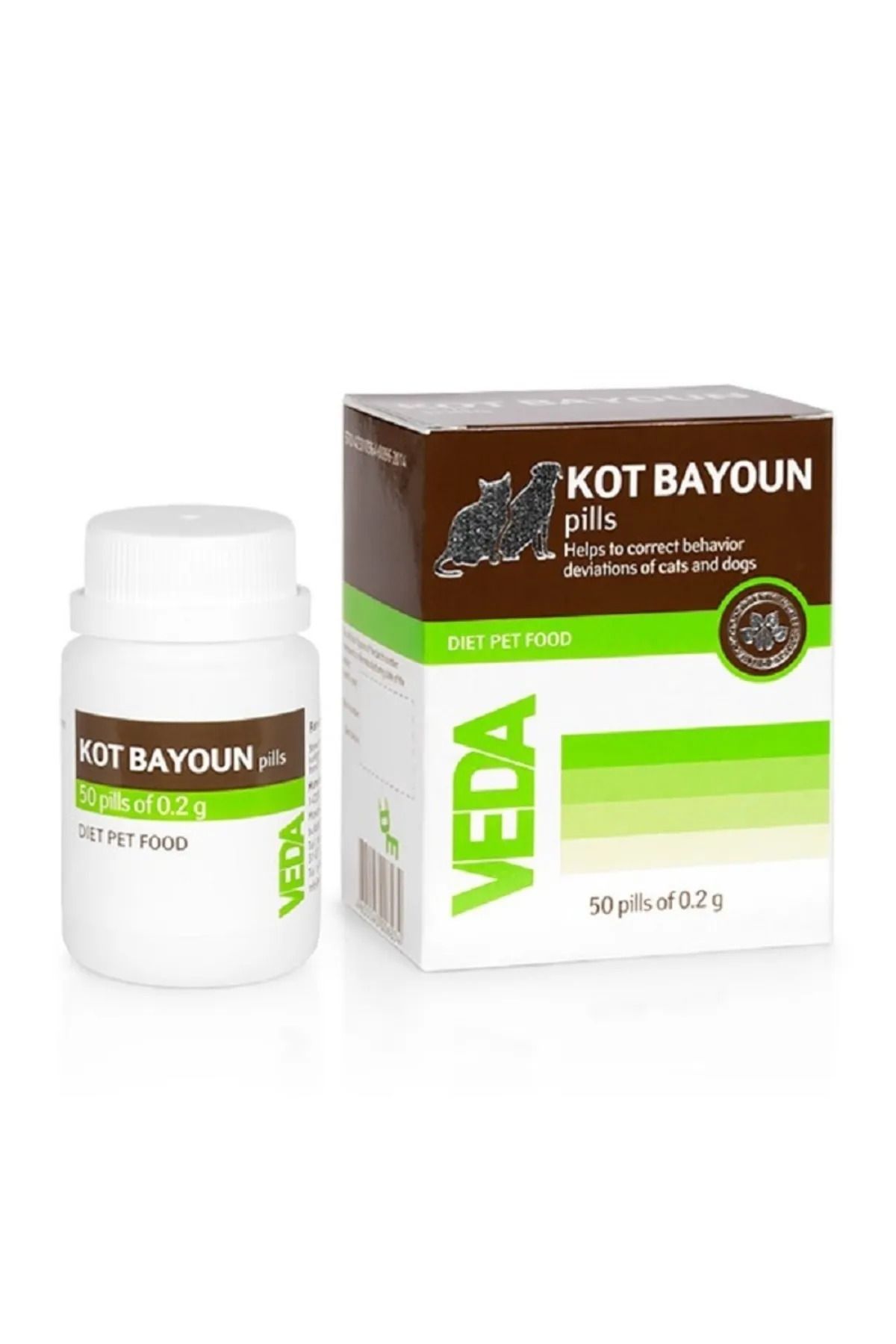 Vedavet PETLOVEBUTİK Kot Bayoun Tablet Kediler İçin Sakinleştirici Stres Önleyici