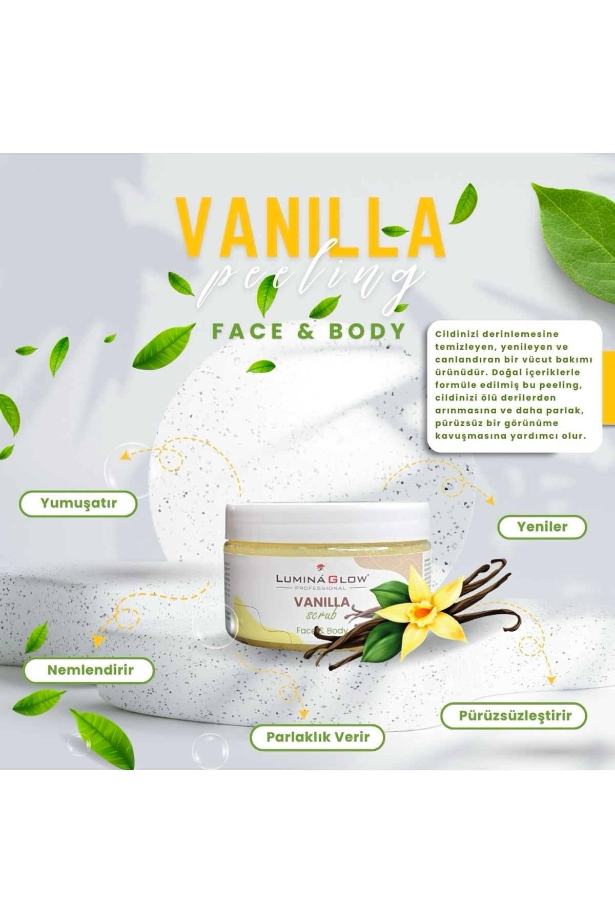 LUMİNA Lumina glow Vücut PEELİNG Vanilla 500ml