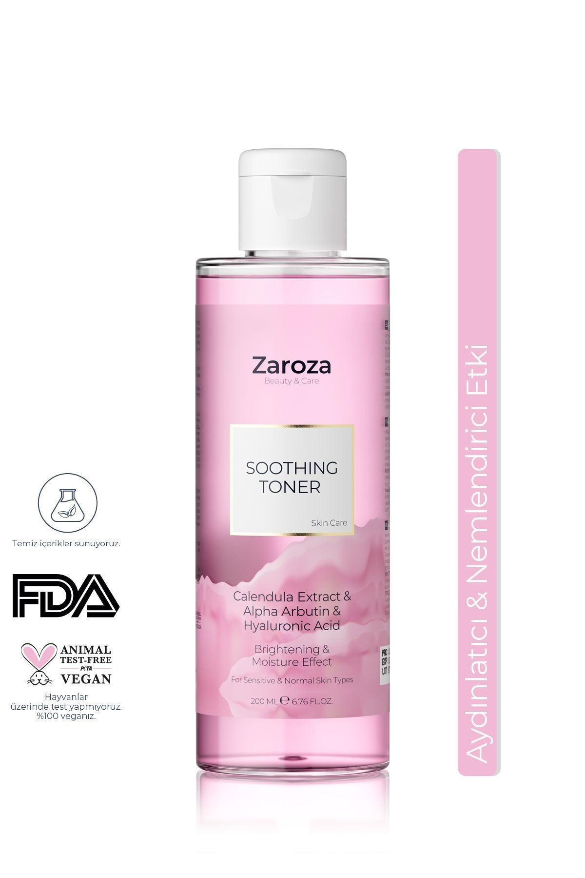 ZAROZA Soothing Toner | Aydınlatıcı & Nemlendirici Pembe Tonik - 200 ml