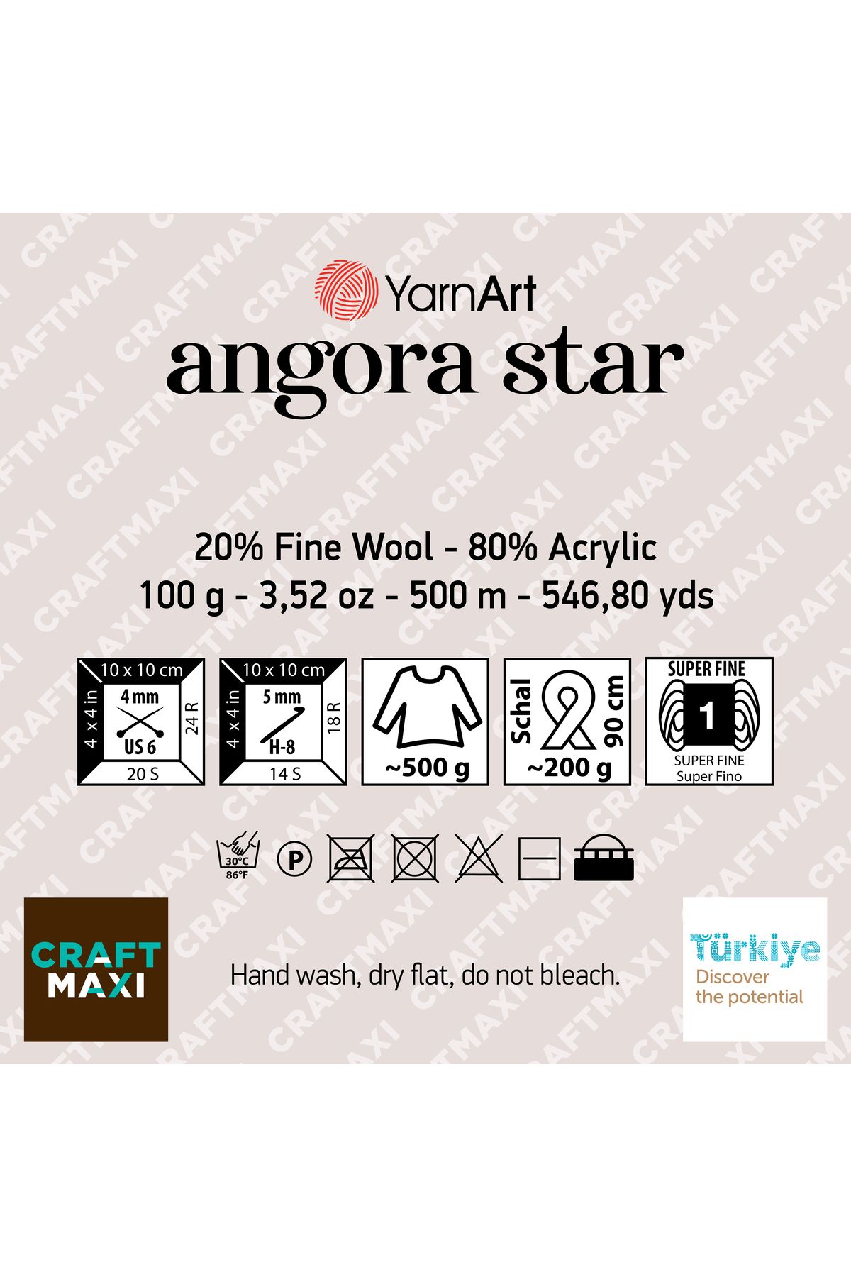 Yarnart-Angora Star Πλεκτό Νήμα Εκρού - 502 2