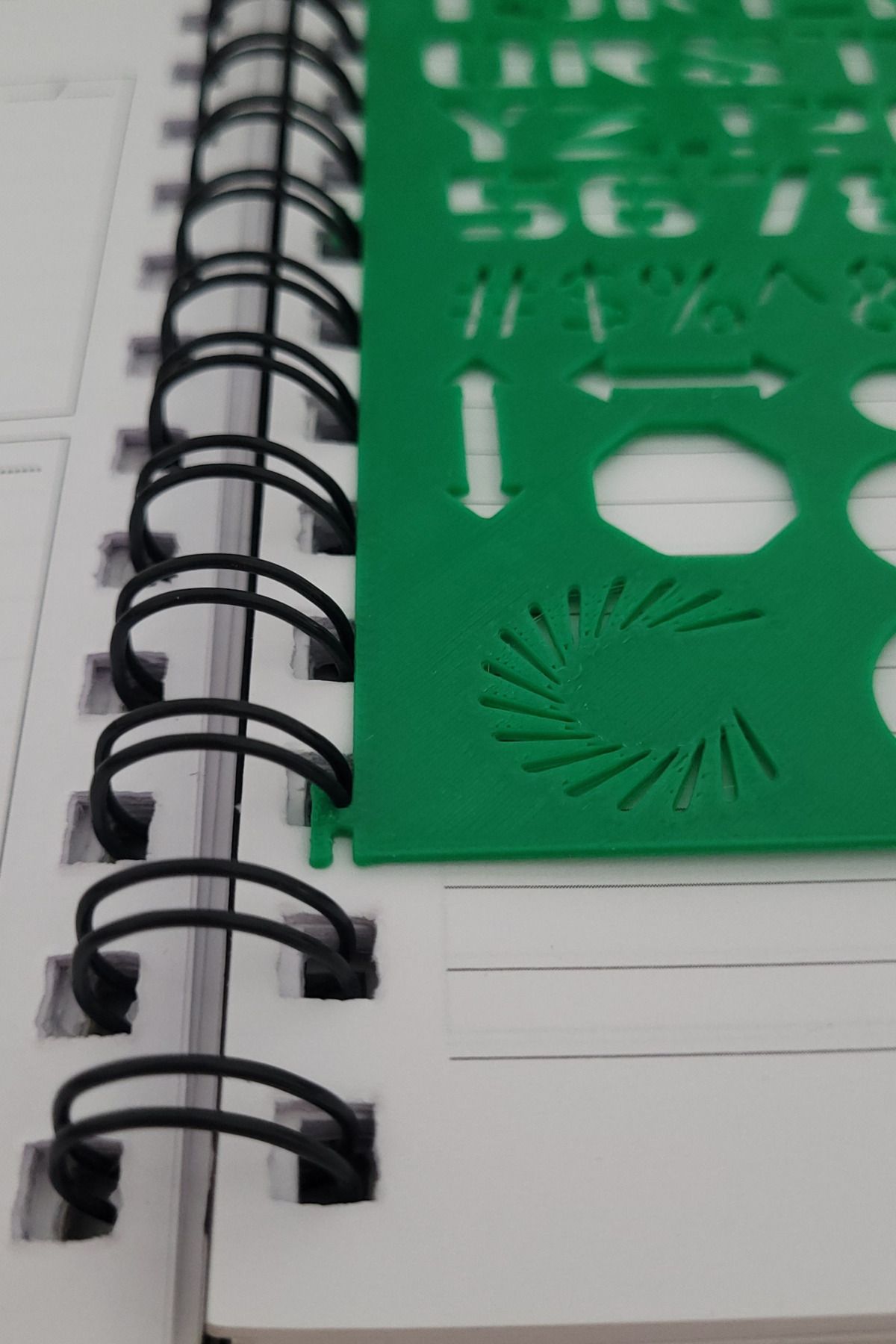 Karmelom Studio-Spiral Notebook Compatible Alphabet and Shapes Template Ruler 5