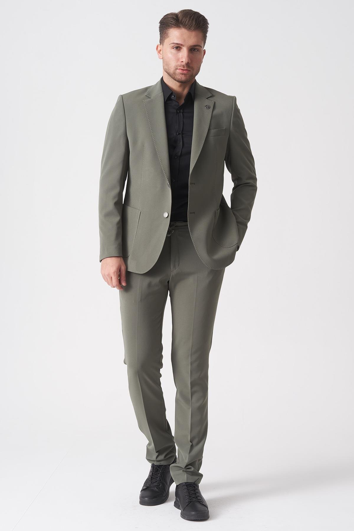 White Stone Porto Alegre T2492 6 Drop Normal Fit Jogger Suit A.Green