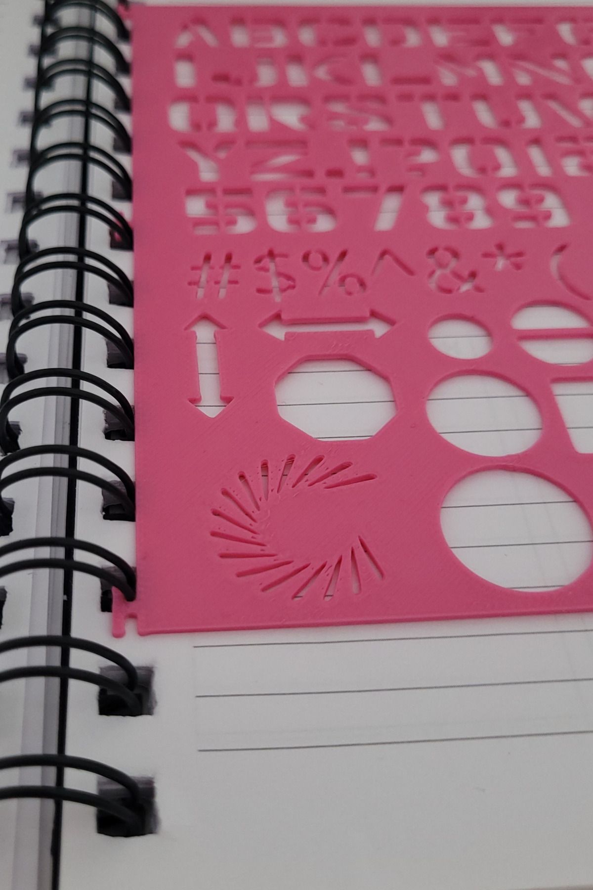 Karmelom Studio-Spiral Notebook Compatible Alphabet and Shapes Template Ruler 5