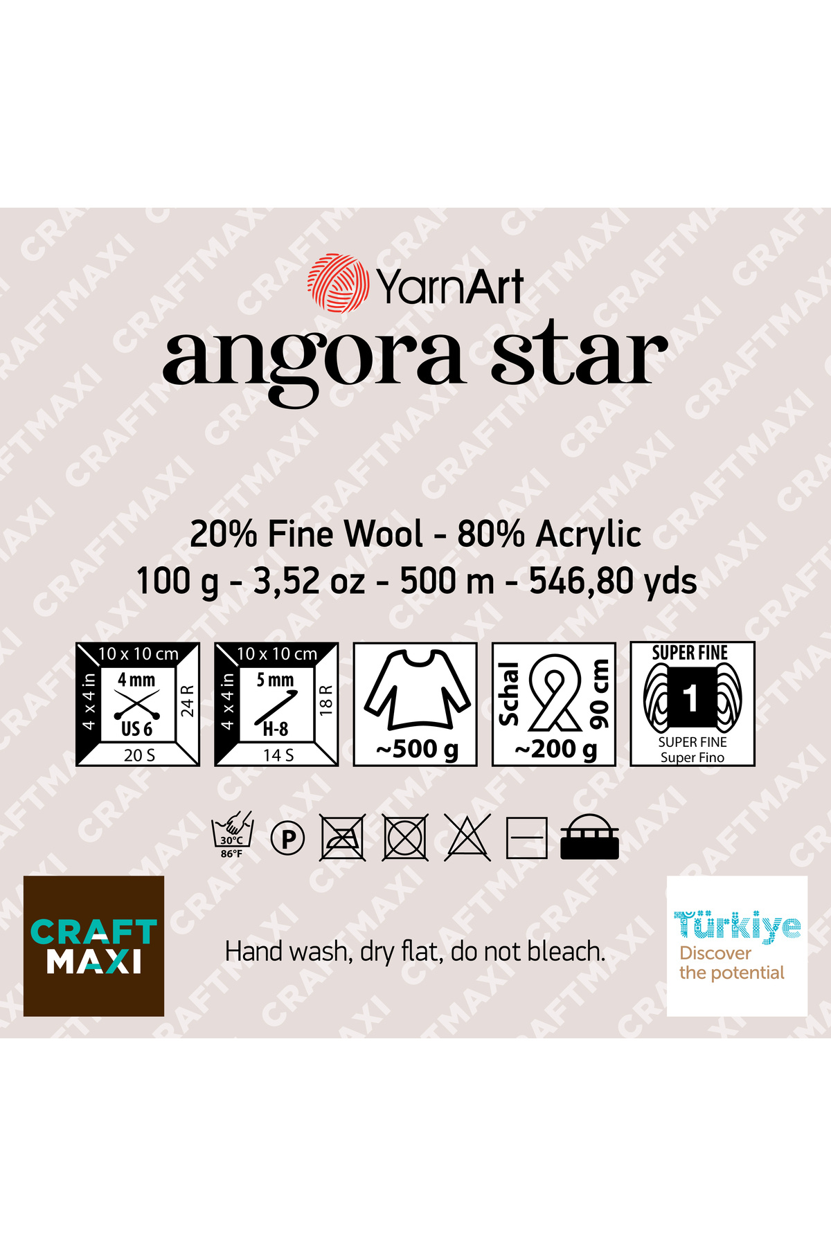 Yarnart-Καφέ Angora Star Knit - Ανοιχτό νήμα, Μοντέλο 514 2