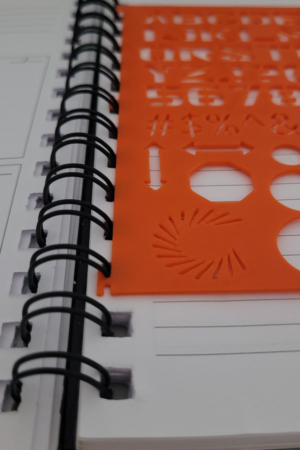 Karmelom Studio-Spiral Notebook Compatible Alphabet and Shapes Template Ruler 5