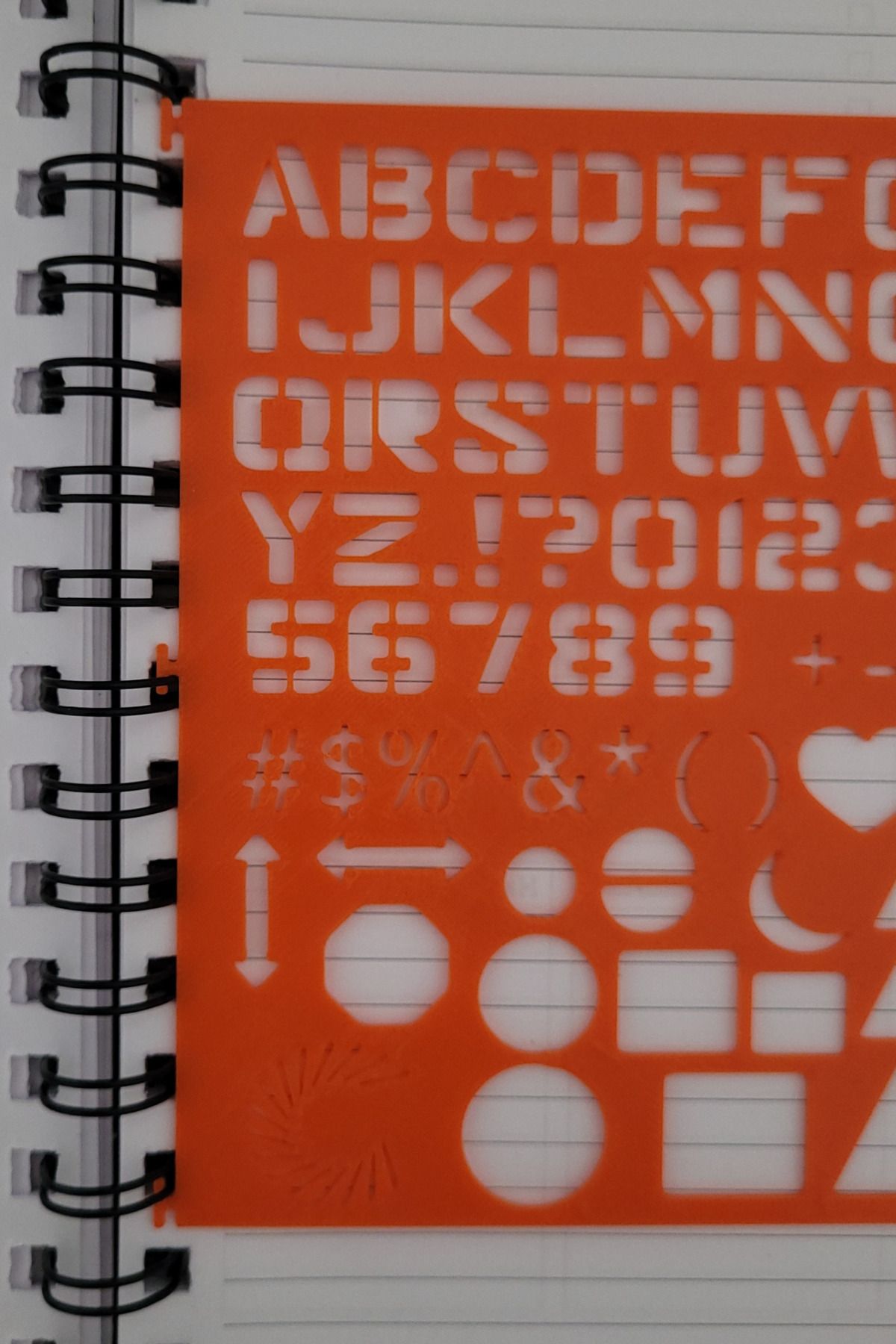 Karmelom Studio-Spiral Notebook Compatible Alphabet and Shapes Template Ruler 4