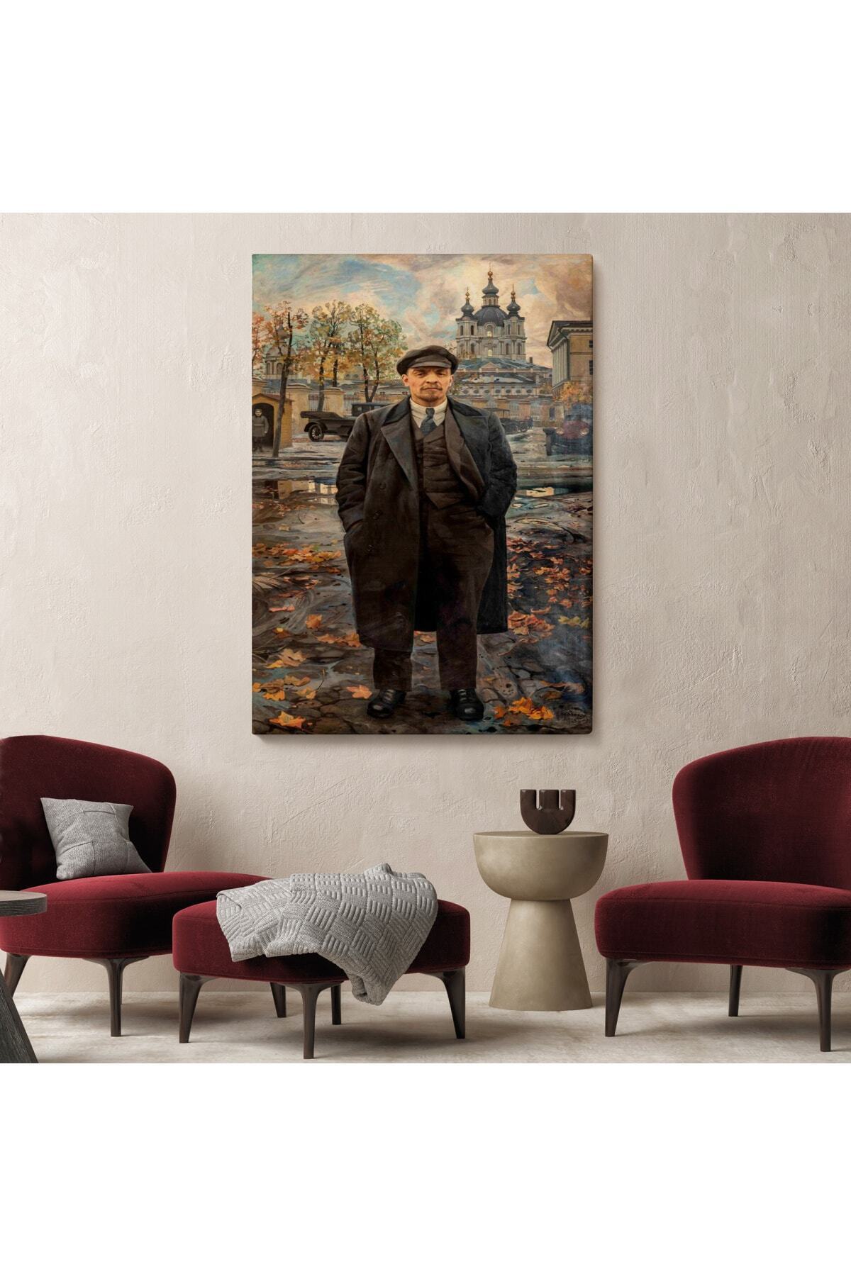 Vladimir Lenin Sovyet Dönemi Rusya Dekoratif Duvar Tablosu görsel 2