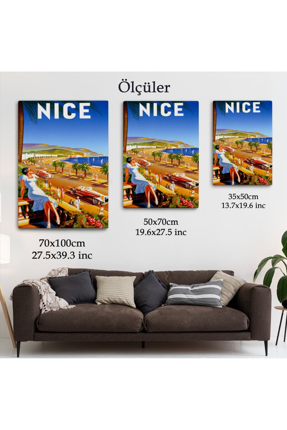 Nice Sahil Yolu Kanvas Duvar Tablosu görsel 5