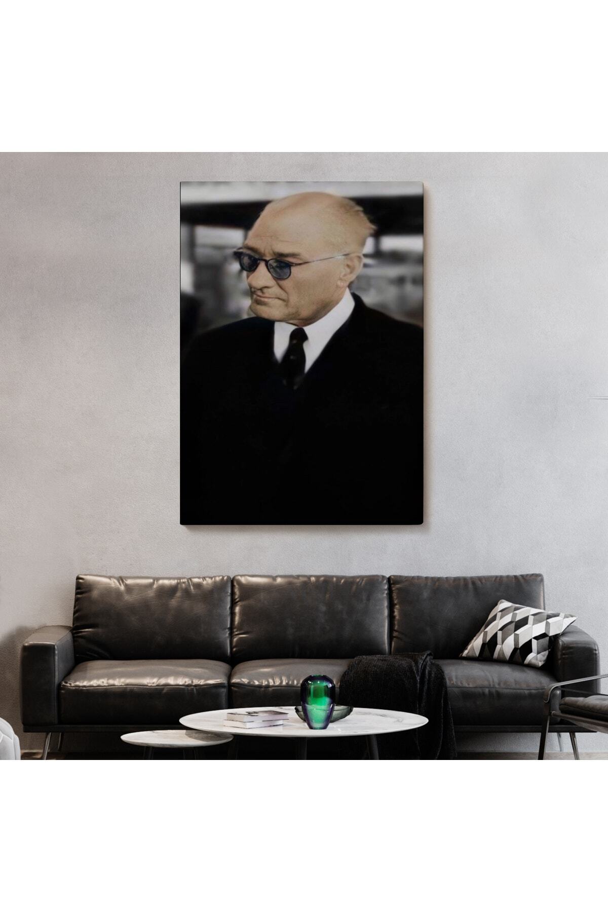 Atatürk Portre Tablosu Mustafa Kemal Atatürk Dikdörtgen Dekoratif Kanvas Tablo-4 görsel 2