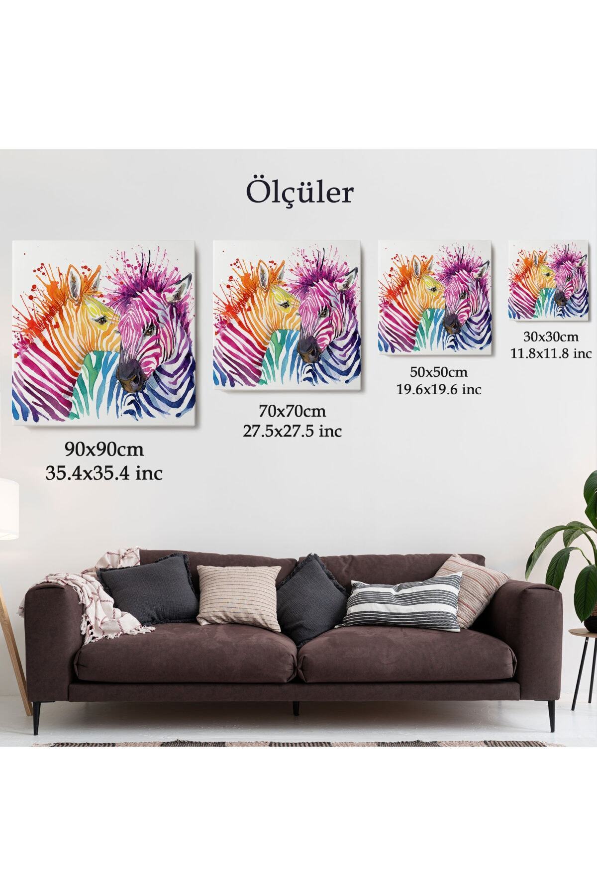 Zebralar Dekoratif Kanvas Tablo görsel 6
