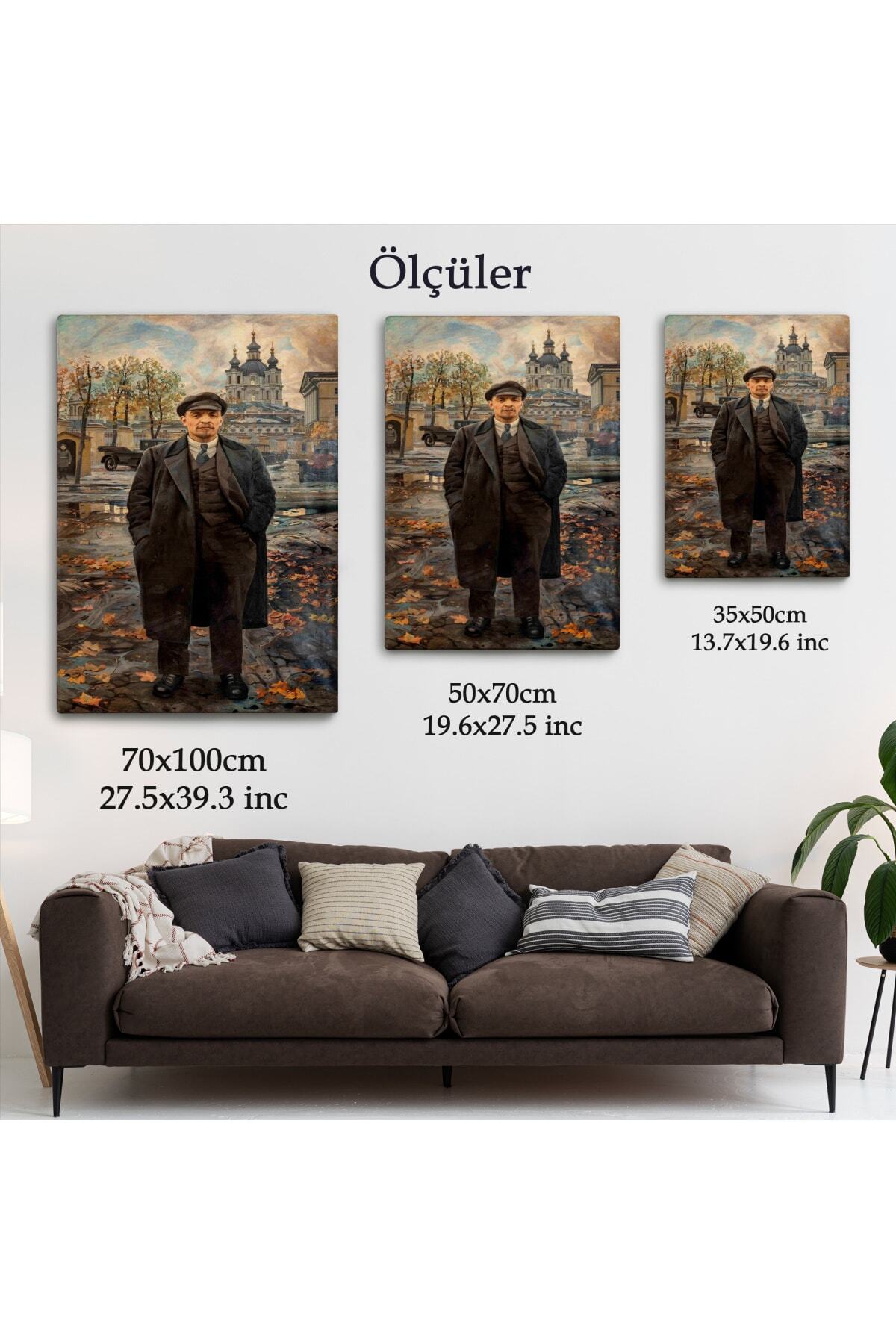 Vladimir Lenin Sovyet Dönemi Rusya Dekoratif Duvar Tablosu görsel 5