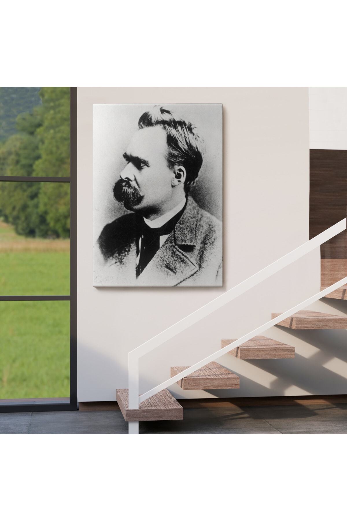 Friedrich Nietzsche Siyah Beyaz Dekoratif Kanvas Tablo görsel 4
