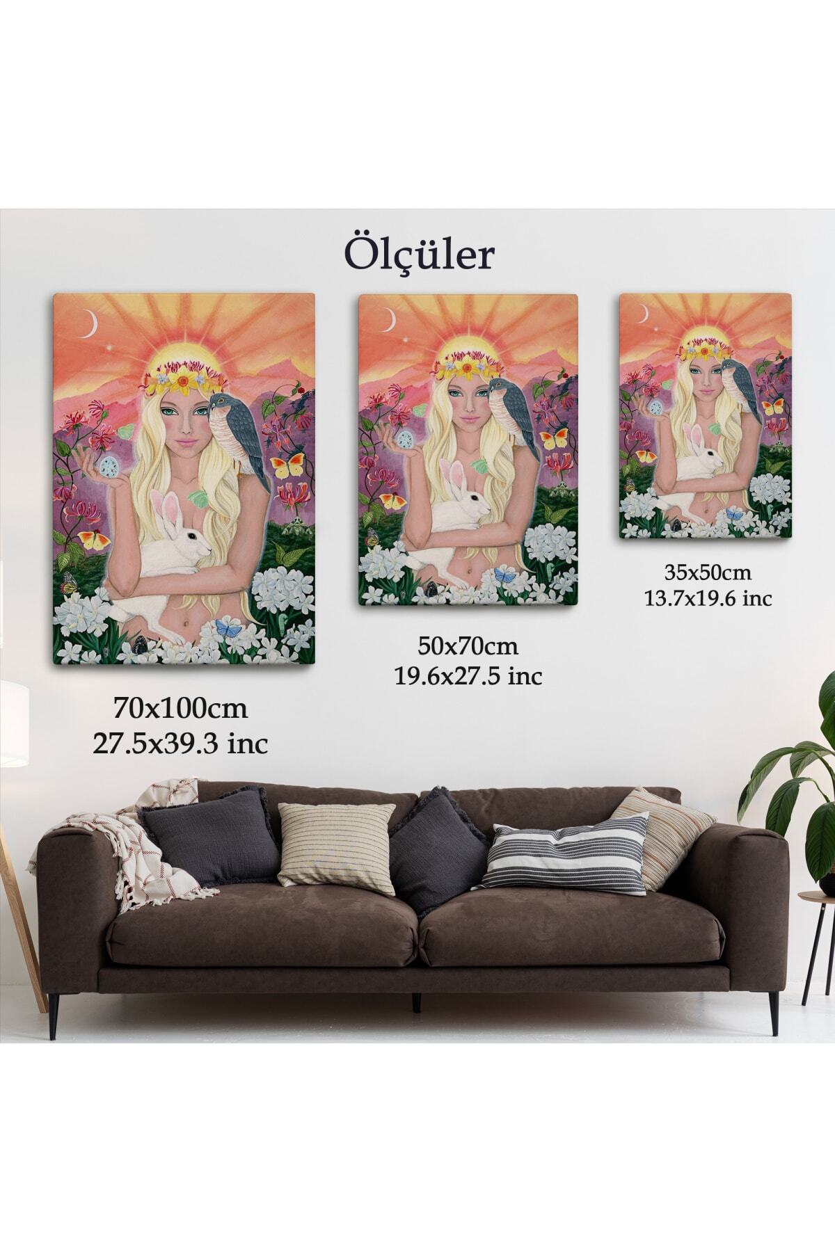Güneş Saçan Güzel Kadın Kanvas Tablosu görsel 5
