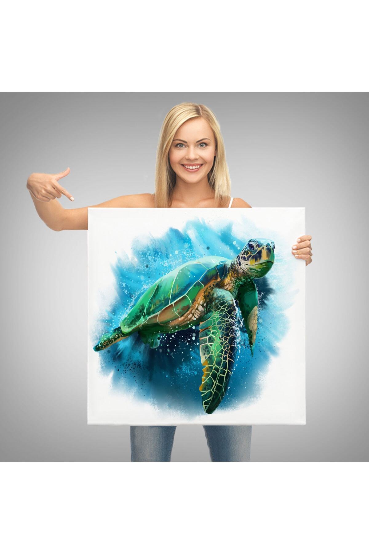 Caretta Caretta Dekoratif Kanvas Tablo görsel 3