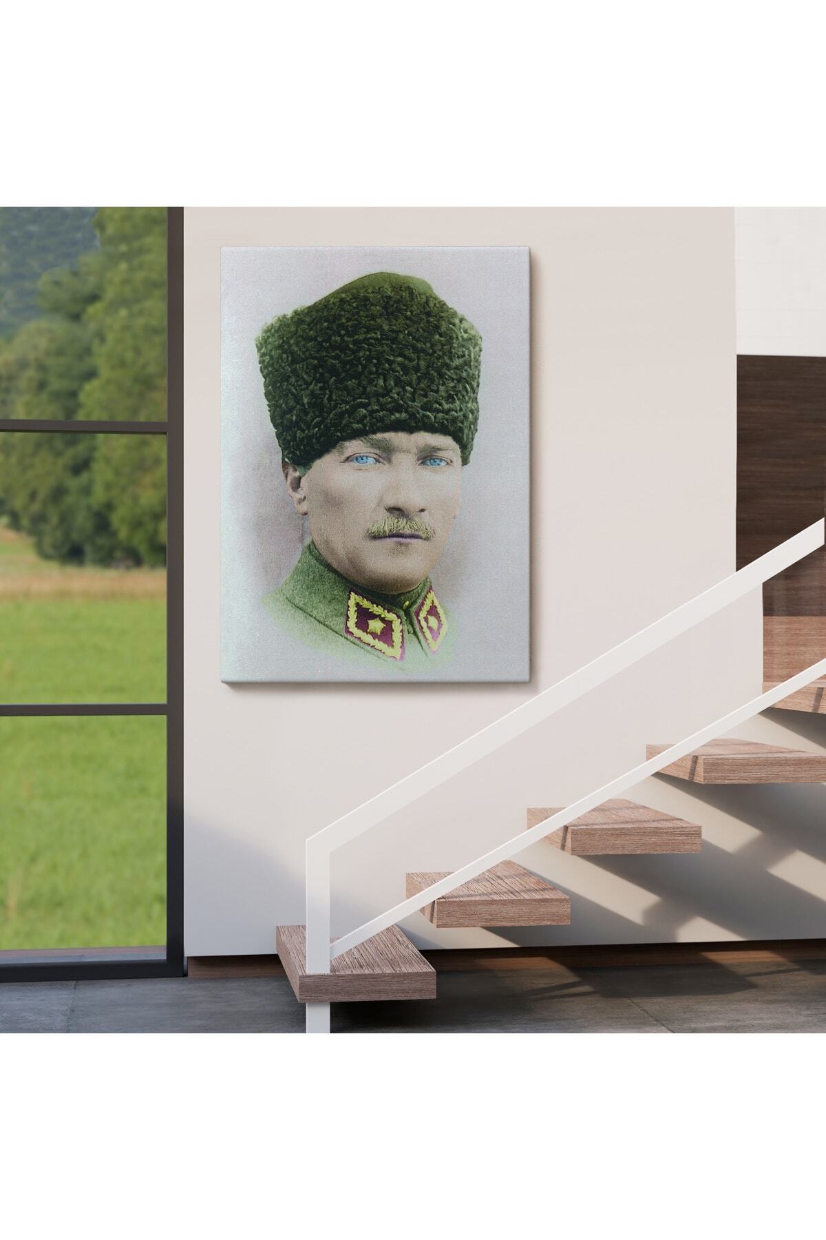 Atatürk Portre Tablosu Mustafa Kemal Atatürk Dikdörtgen Dekoratif Kanvas Tablo-9 görsel 4