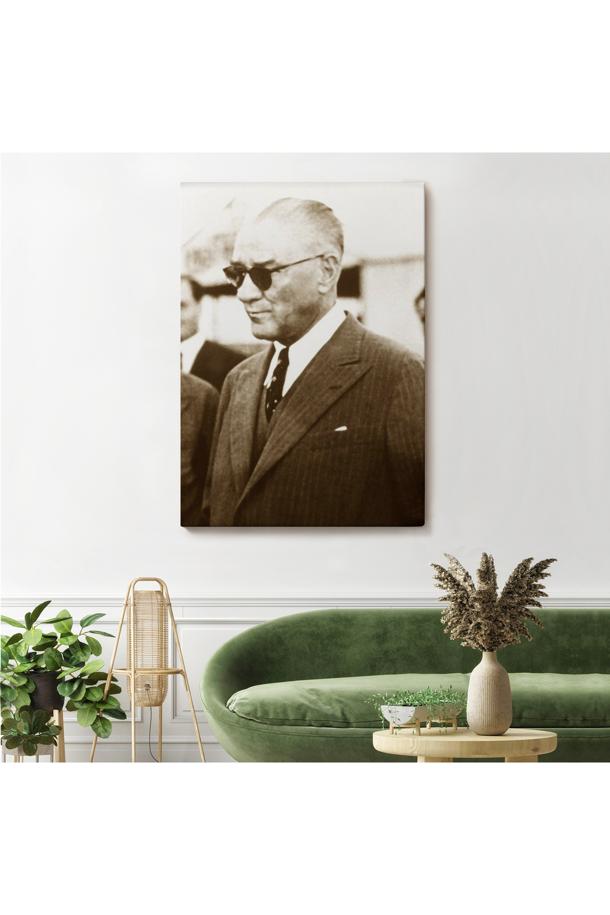 Atatürk Portre Tablosu Mustafa Kemal Atatürk Dikdörtgen Dekoratif Kanvas Tablo-7 görsel 2
