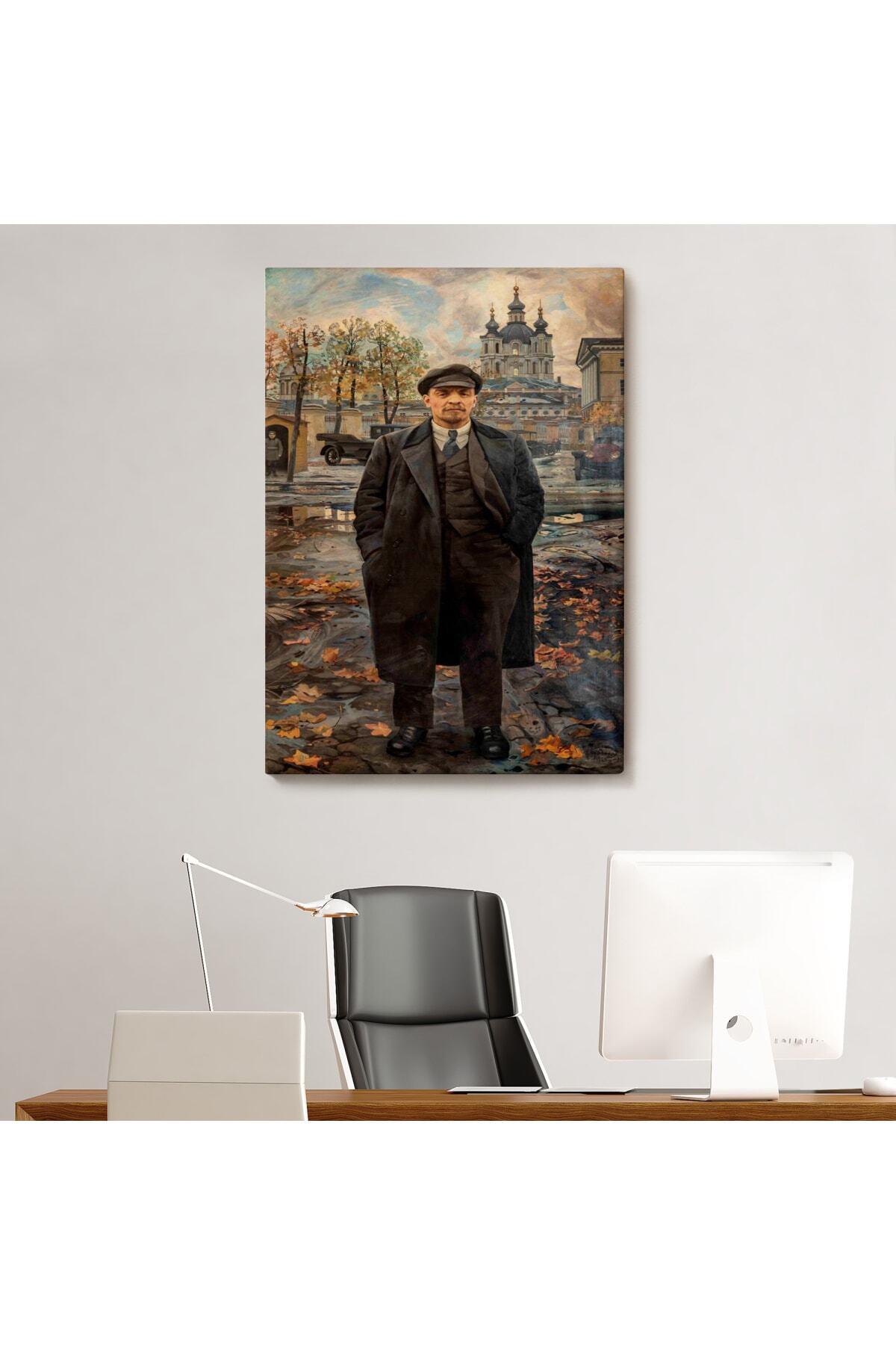 Vladimir Lenin Sovyet Dönemi Rusya Dekoratif Duvar Tablosu görsel 7
