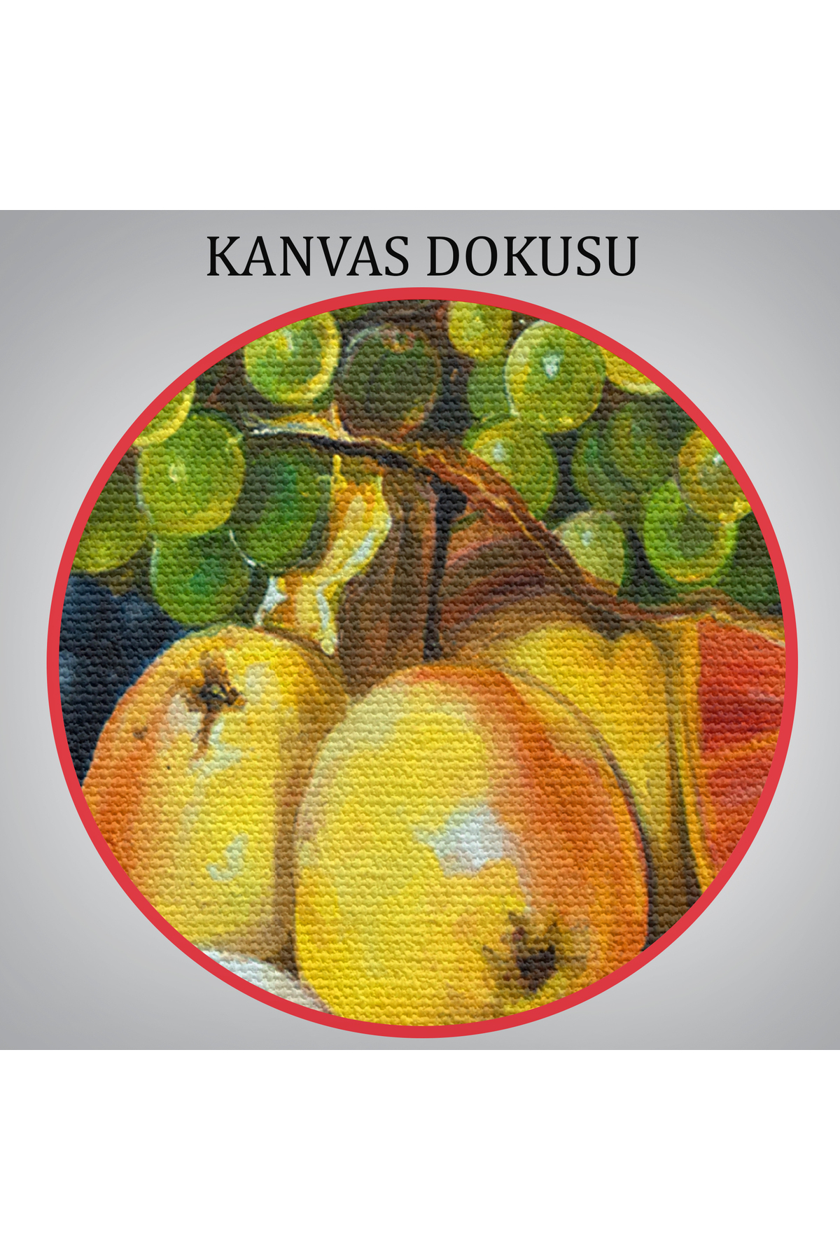 Masadaki Meyveler Yağlıboya Görünüm Dekoratif Kanvas Duvar Tablosu görsel 6