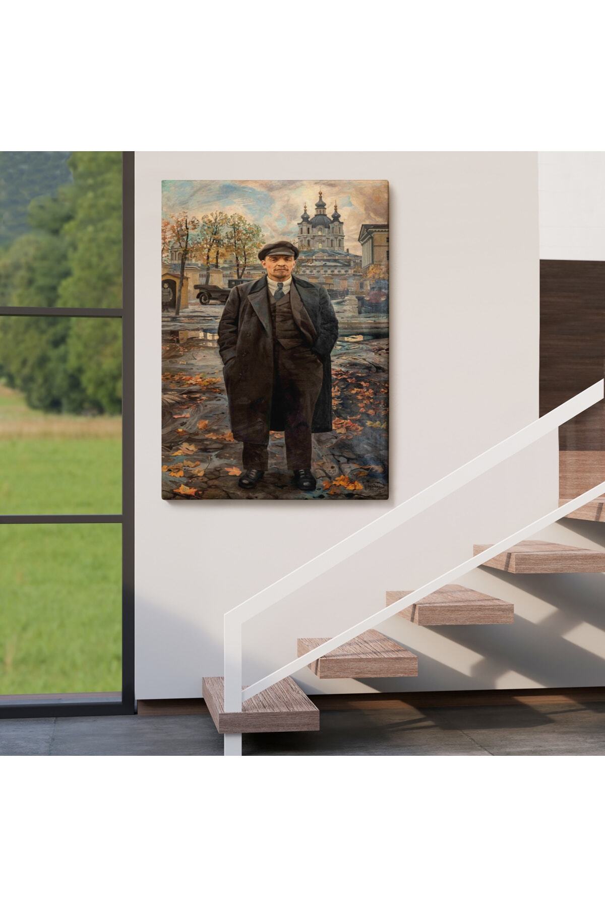 Vladimir Lenin Sovyet Dönemi Rusya Dekoratif Duvar Tablosu görsel 4