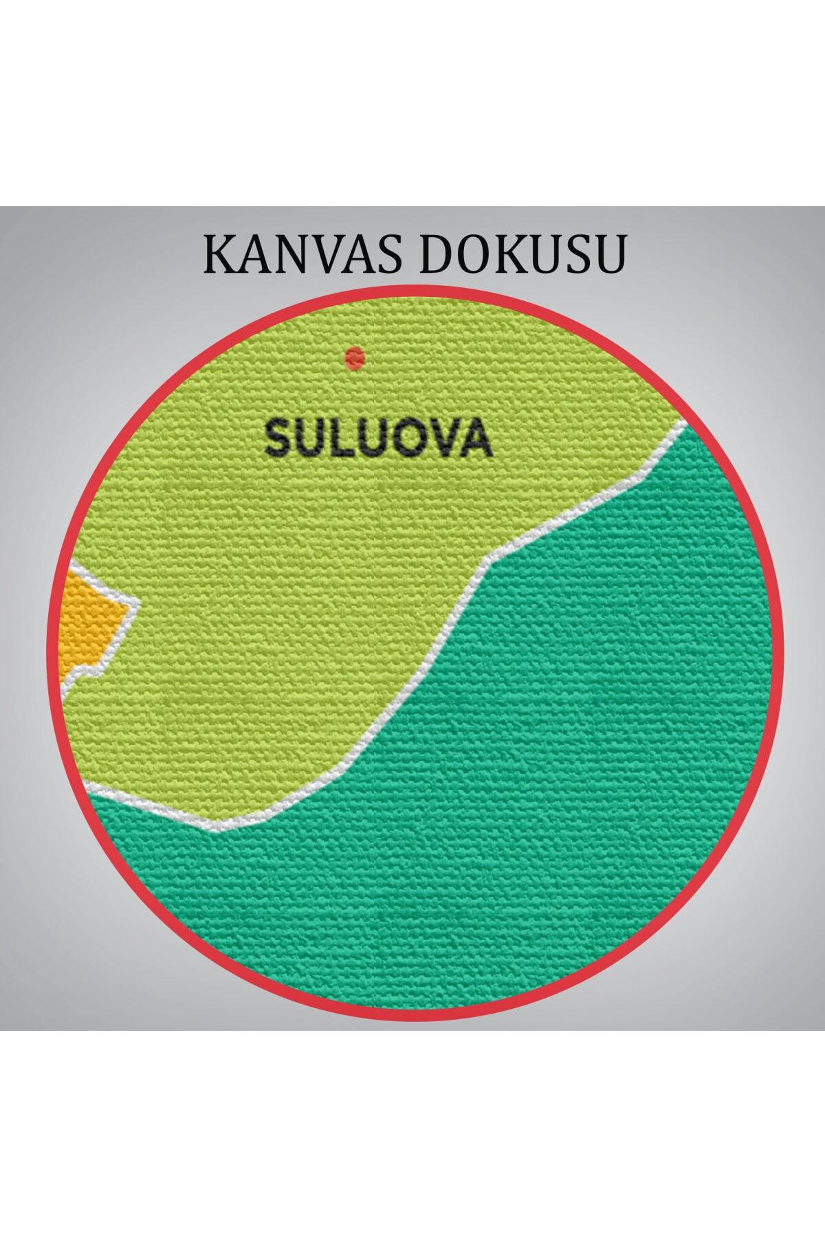 Amasya Ili Ve Ilçeler Haritası Dekoratif Kanvas Tablo-1 görsel 6