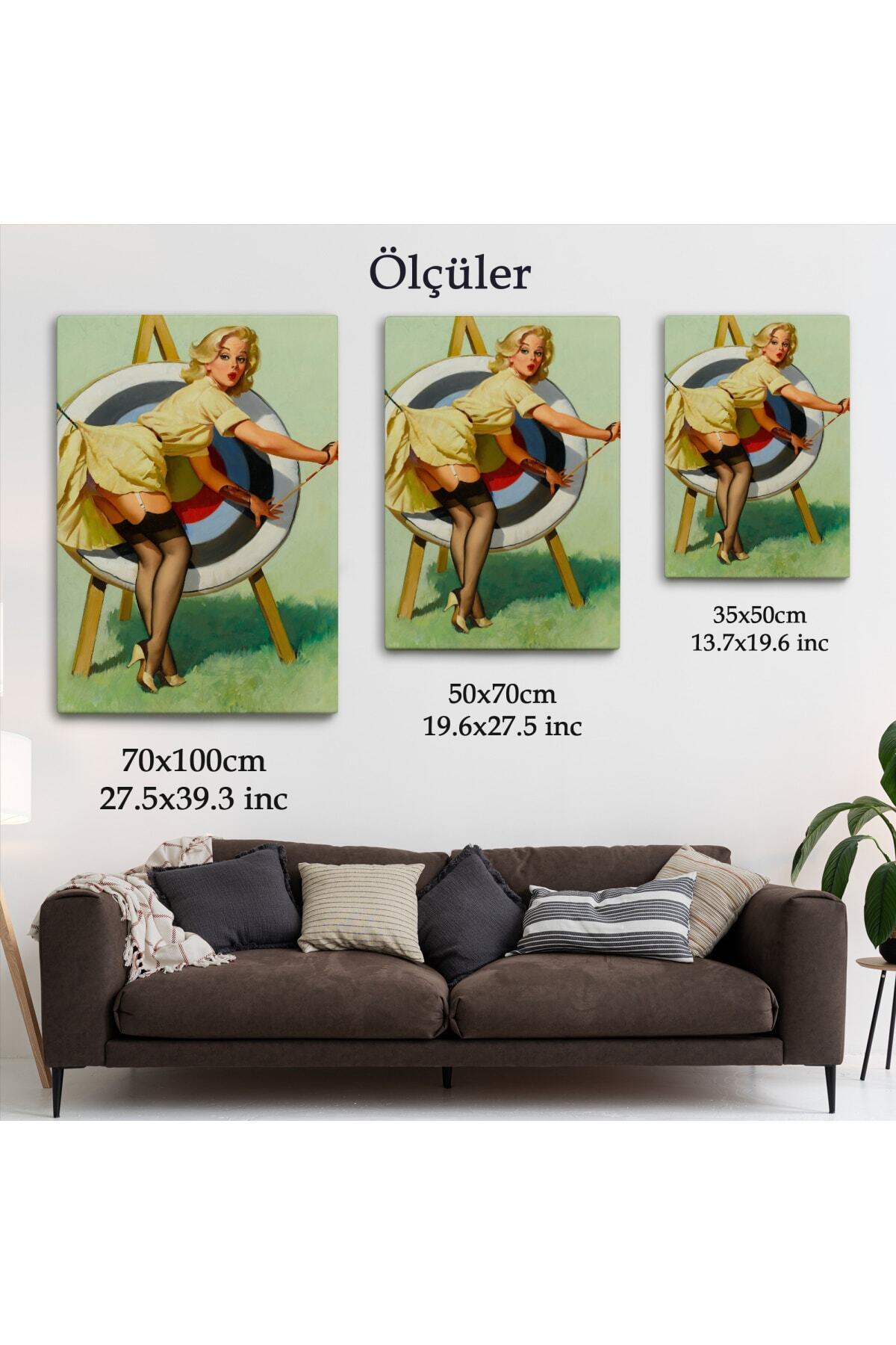 Sexi Okçu Kadın Dekoratif Kanvas Duvar Tablosu görsel 5