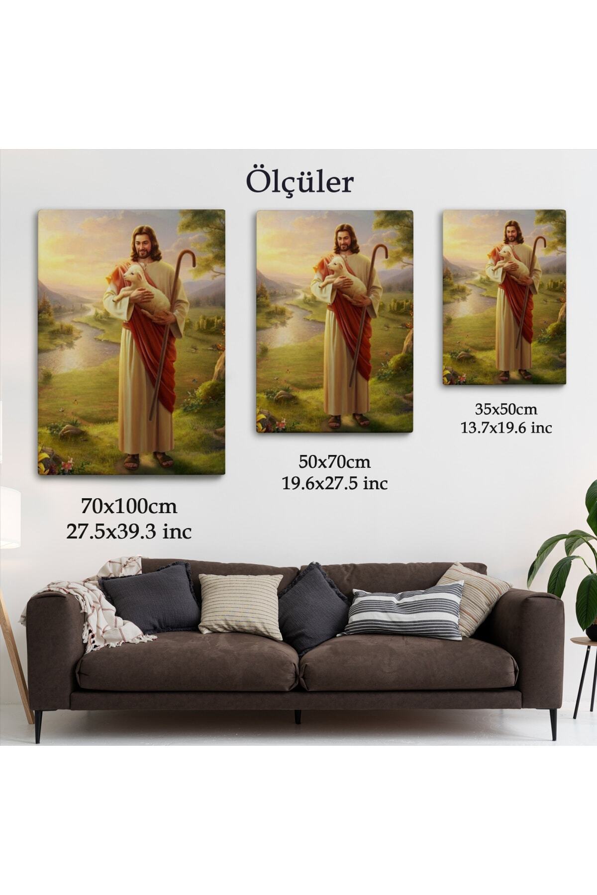 Hz Isa Ve Kuçağındaki Kuzu Duvar Tablosu görsel 5