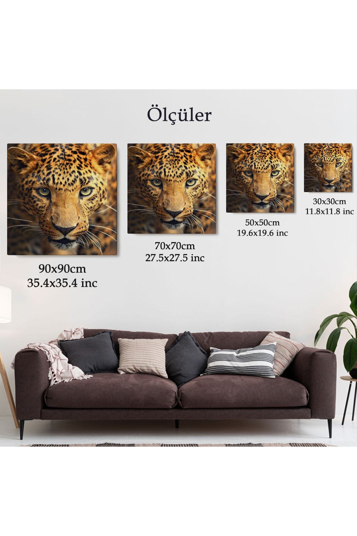 Leopar Dekoratif Kanvas Tablo görsel 6