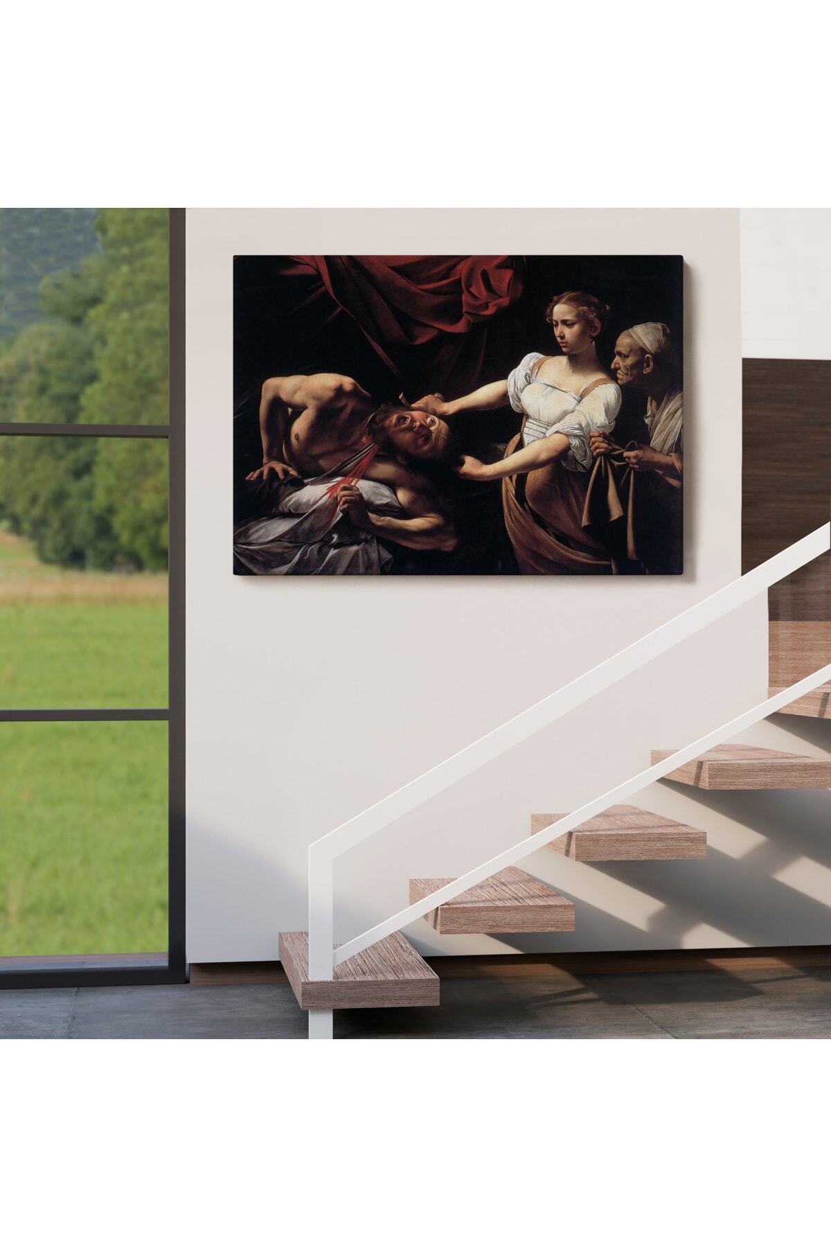 Jean Caravaggio Judith Holofernes'in Başını Keserken Kanvas Tablo görsel 5