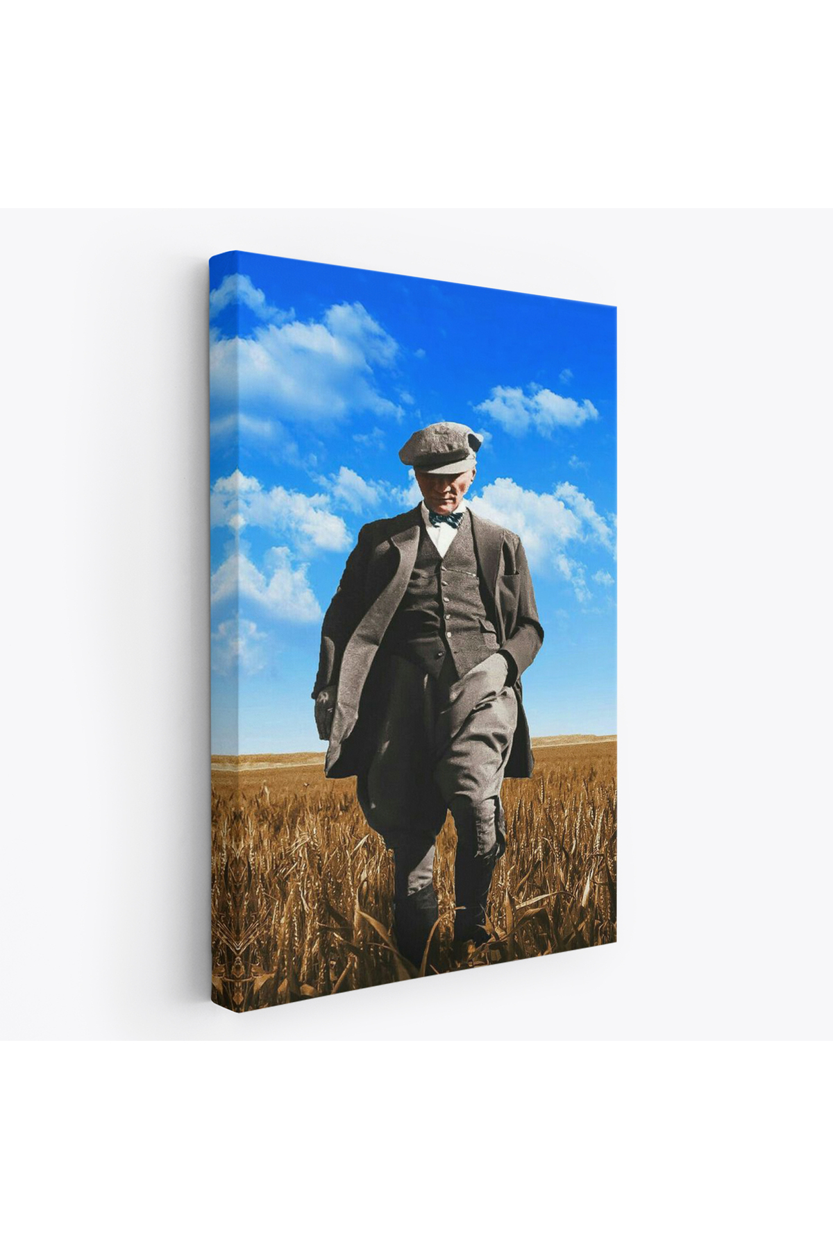 Atatürk Portre Tablosu Mustafa Kemal Atatürk Dikdörtgen Dekoratif Kanvas Tablo