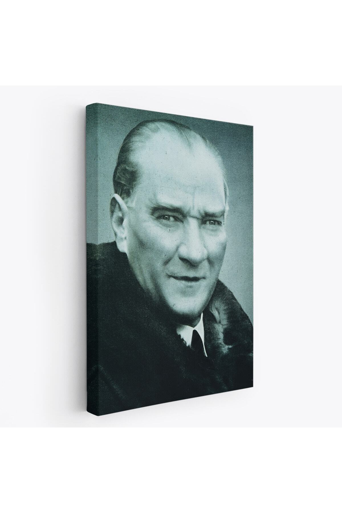 Atatürk Portre Tablosu Mustafa Kemal Atatürk Dikdörtgen Dekoratif Kanvas Tablo-10