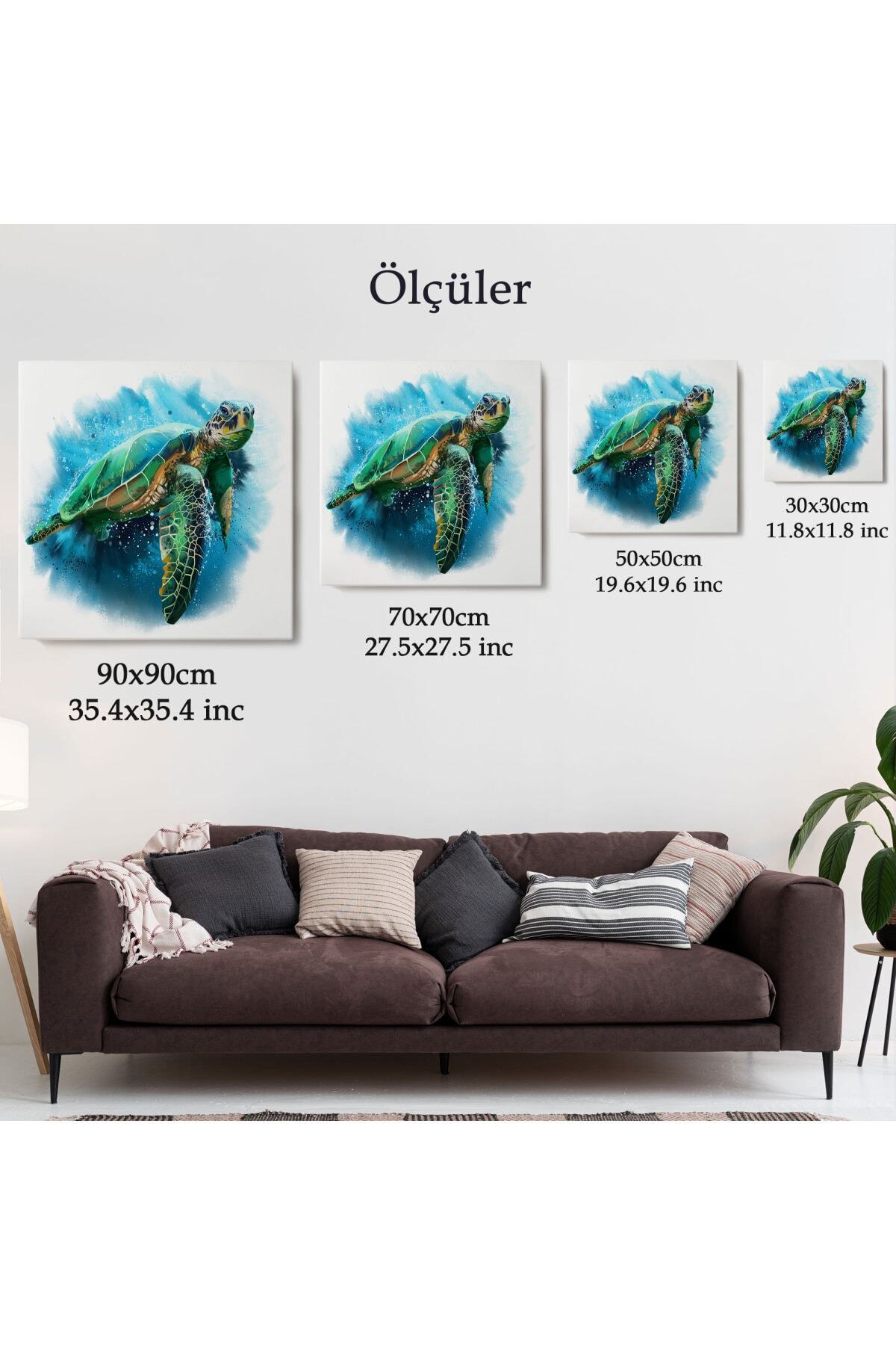 Caretta Caretta Dekoratif Kanvas Tablo görsel 6