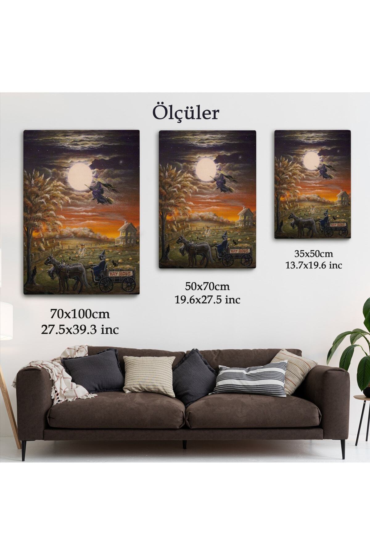 Cadılar Bayramı Helloven Dekoratif Kanvas Duvar Tablosu görsel 5
