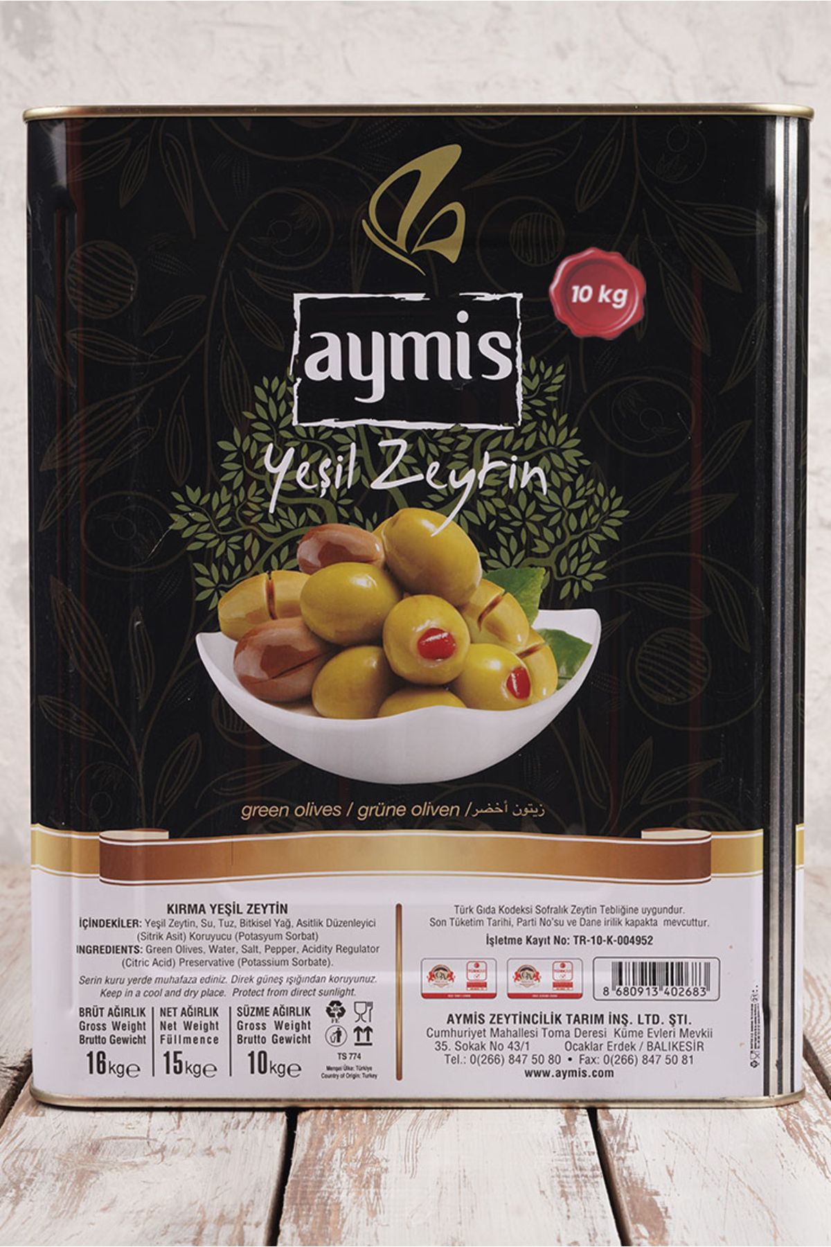 AYMİS Domat Kırma İri Yeşil Zeytin 10 KG