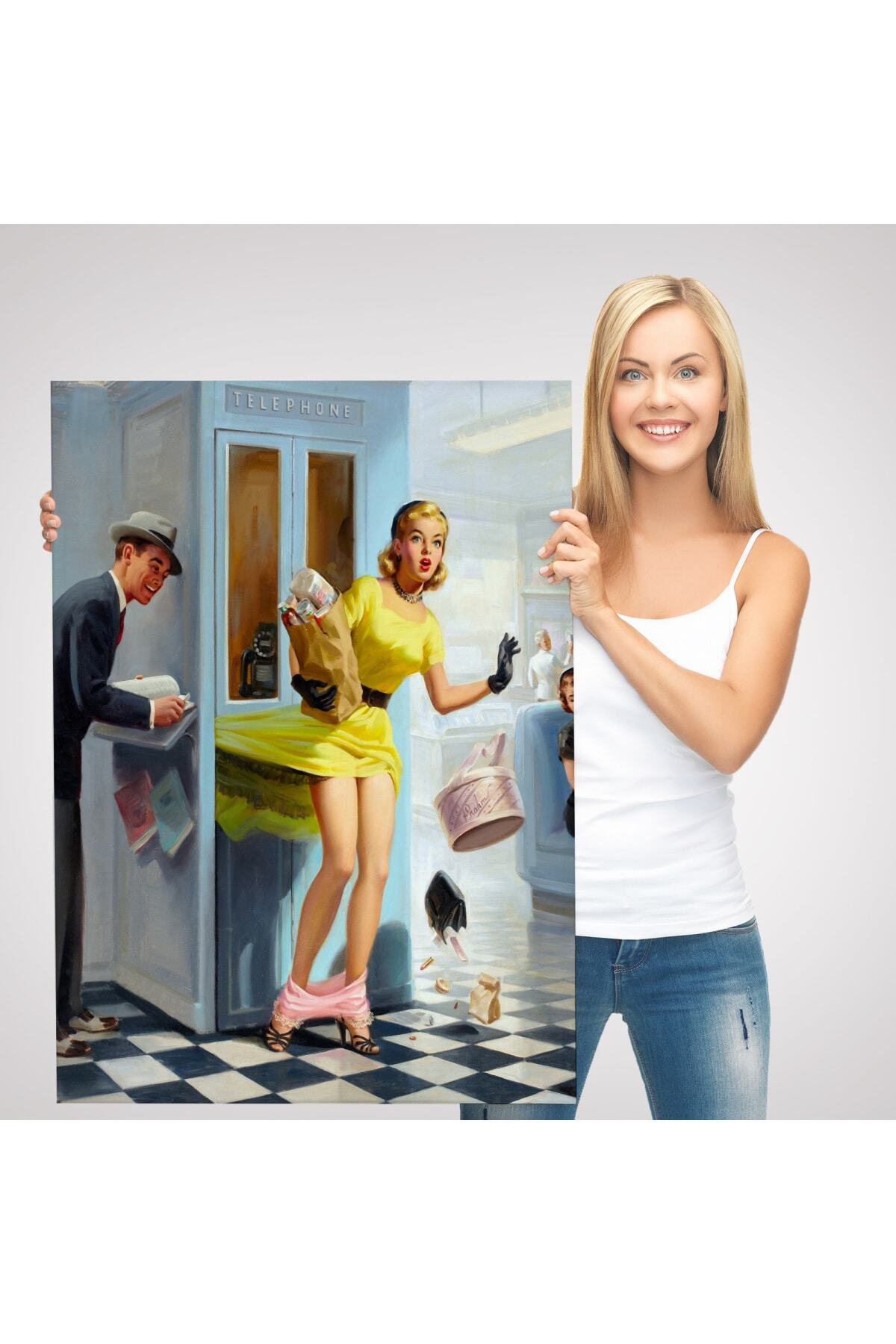Pin Up Girl Kanvas Duvar Tablo görsel 3