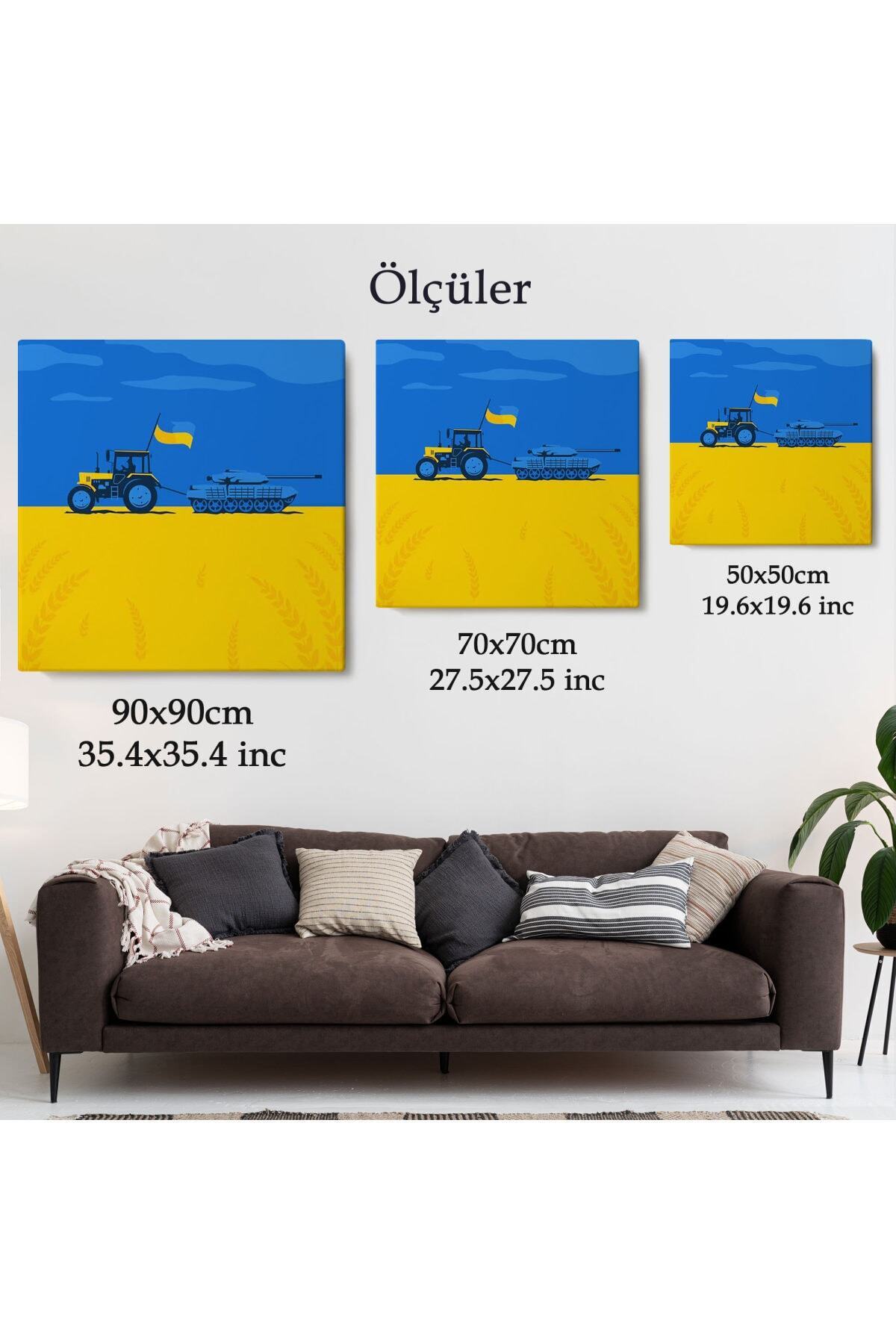 Rus Tankını Çeken Ukraynalı Çiftçi Kanvas Tablo görsel 5