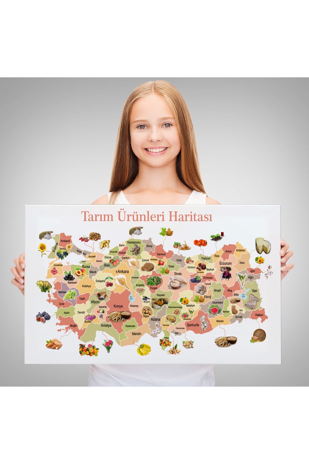 Tarım Ürünleri Yerli Malı Haftası Türkiye Haritası Kanvas Tablo görsel 4