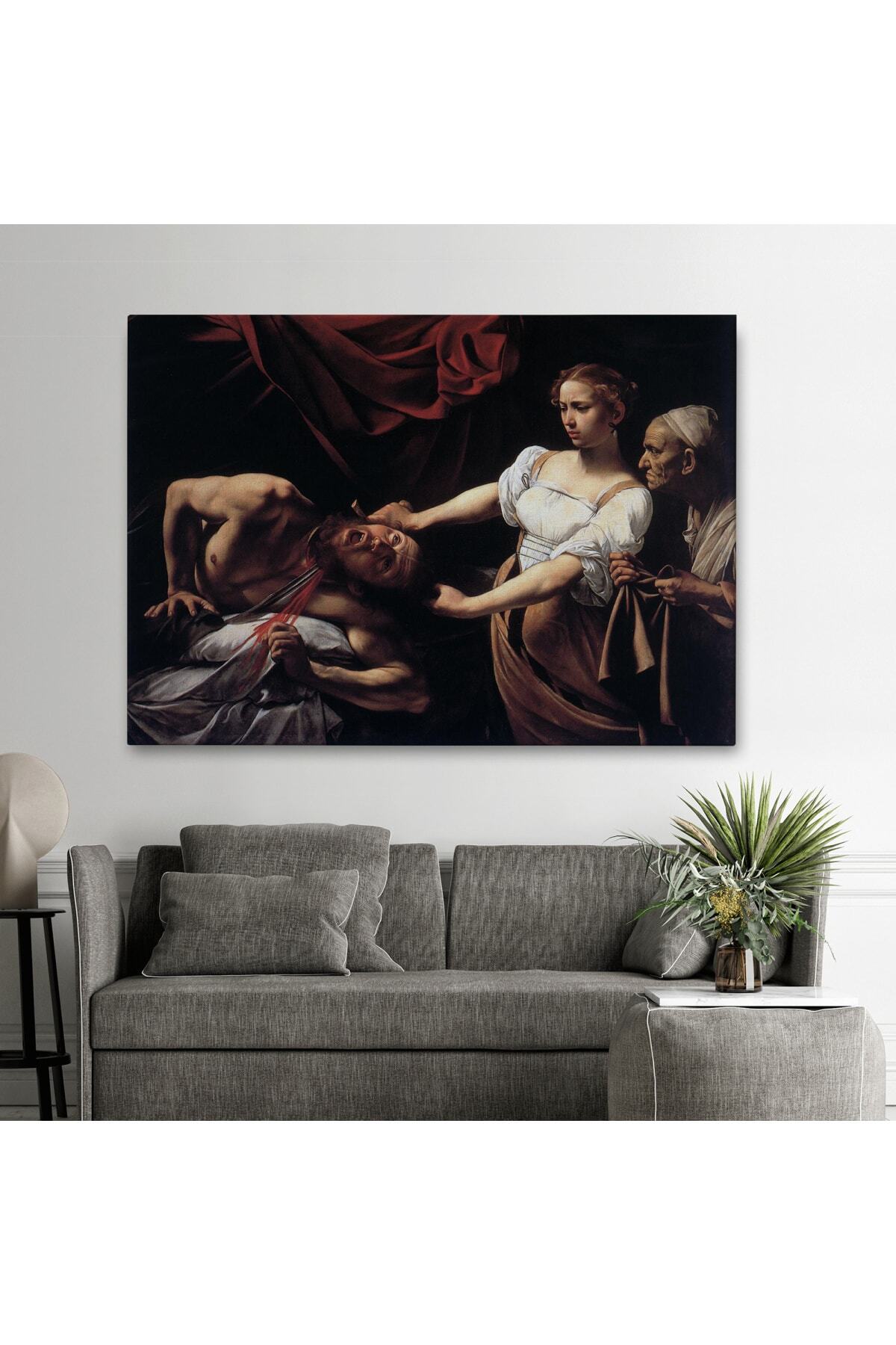 Jean Caravaggio Judith Holofernes'in Başını Keserken Kanvas Tablo görsel 2