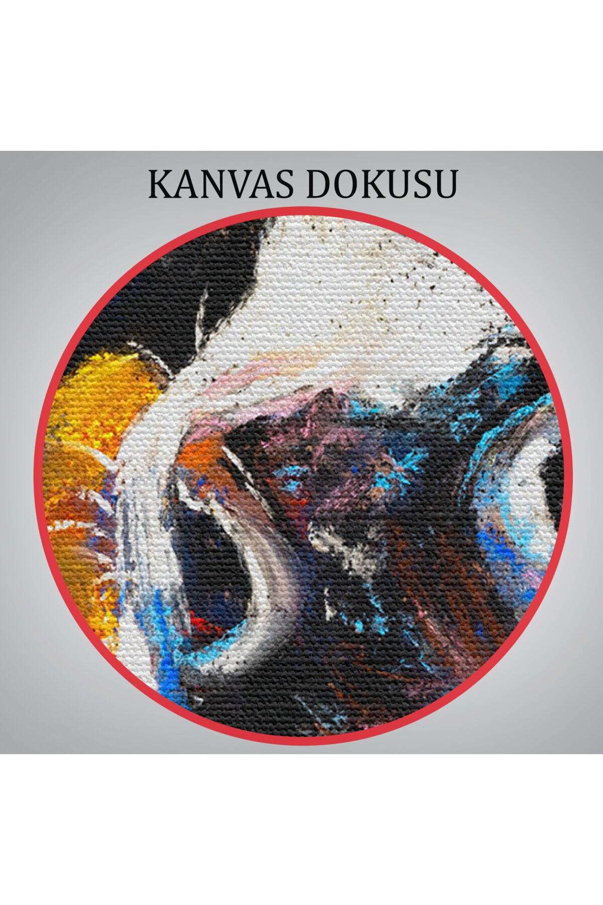 Inek Portresi Modern Sanat Dekoratif Kanvas Duvar Tablo görsel 5